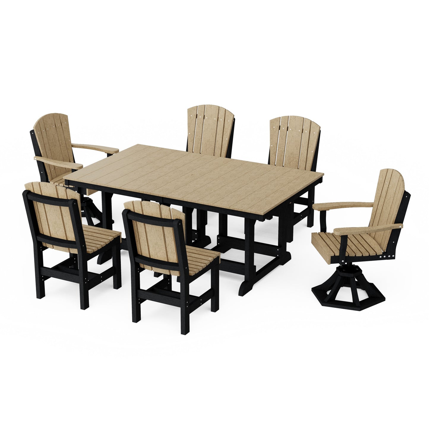 Heritage 7-Piece Dining Set with Swivel Chairs