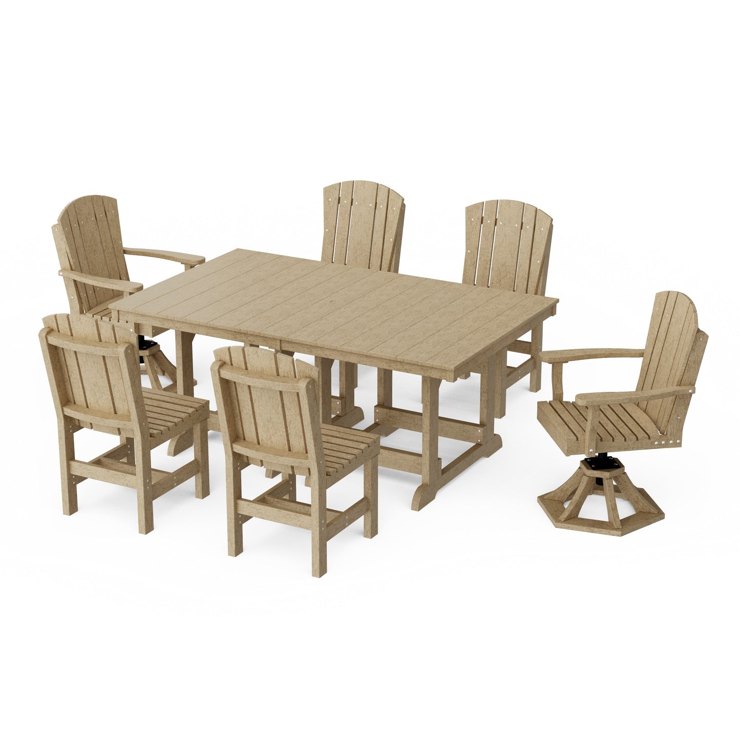 Heritage 7-Piece Dining Set with Swivel Chairs