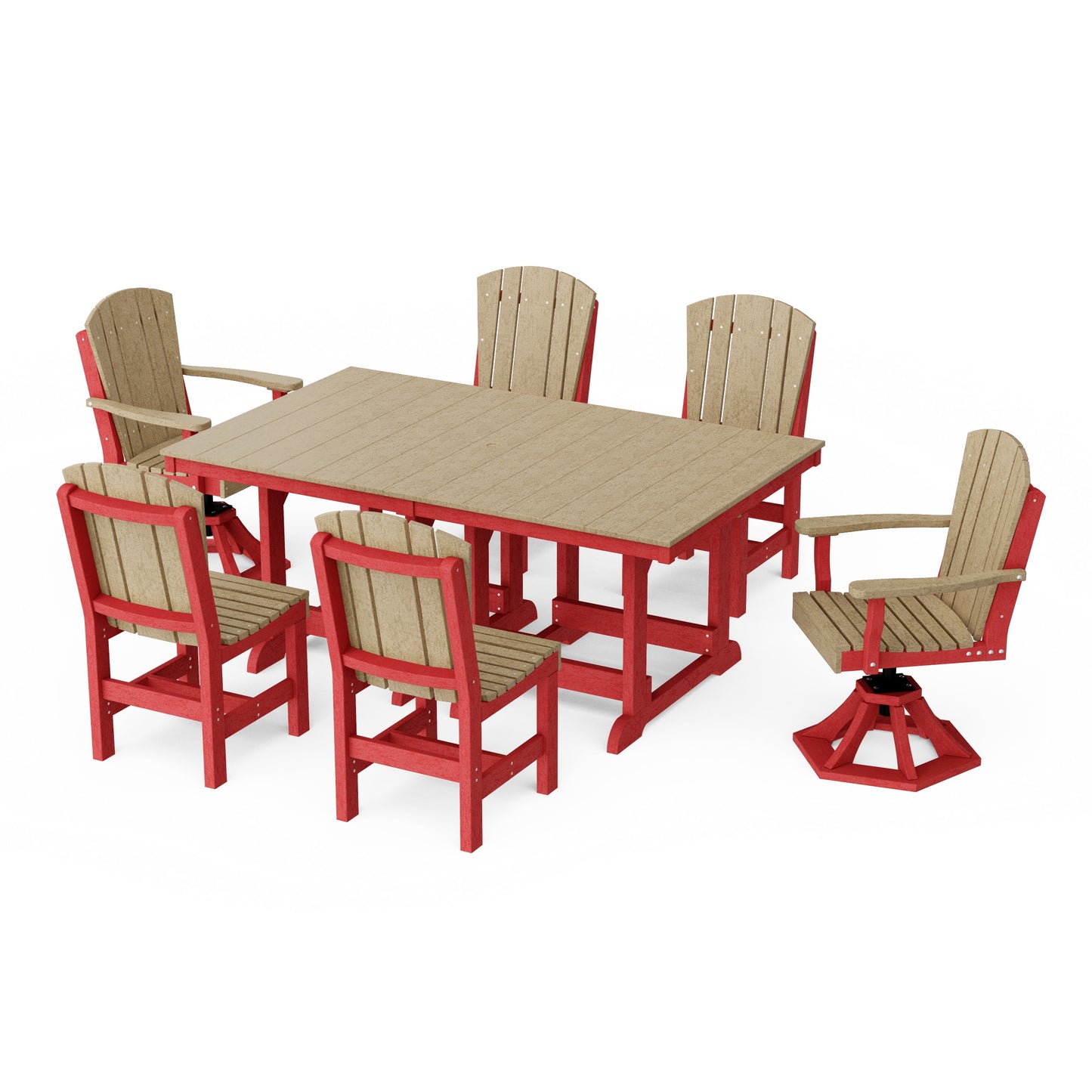 Heritage 7-Piece Dining Set with Swivel Chairs