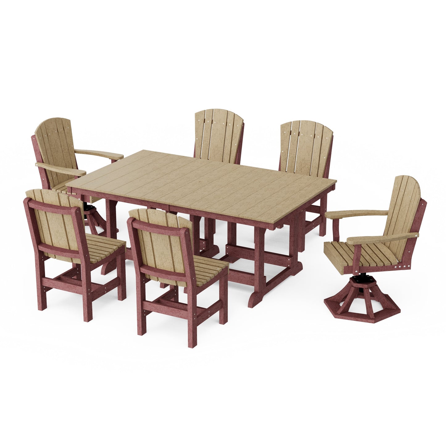 Heritage 7-Piece Dining Set with Swivel Chairs