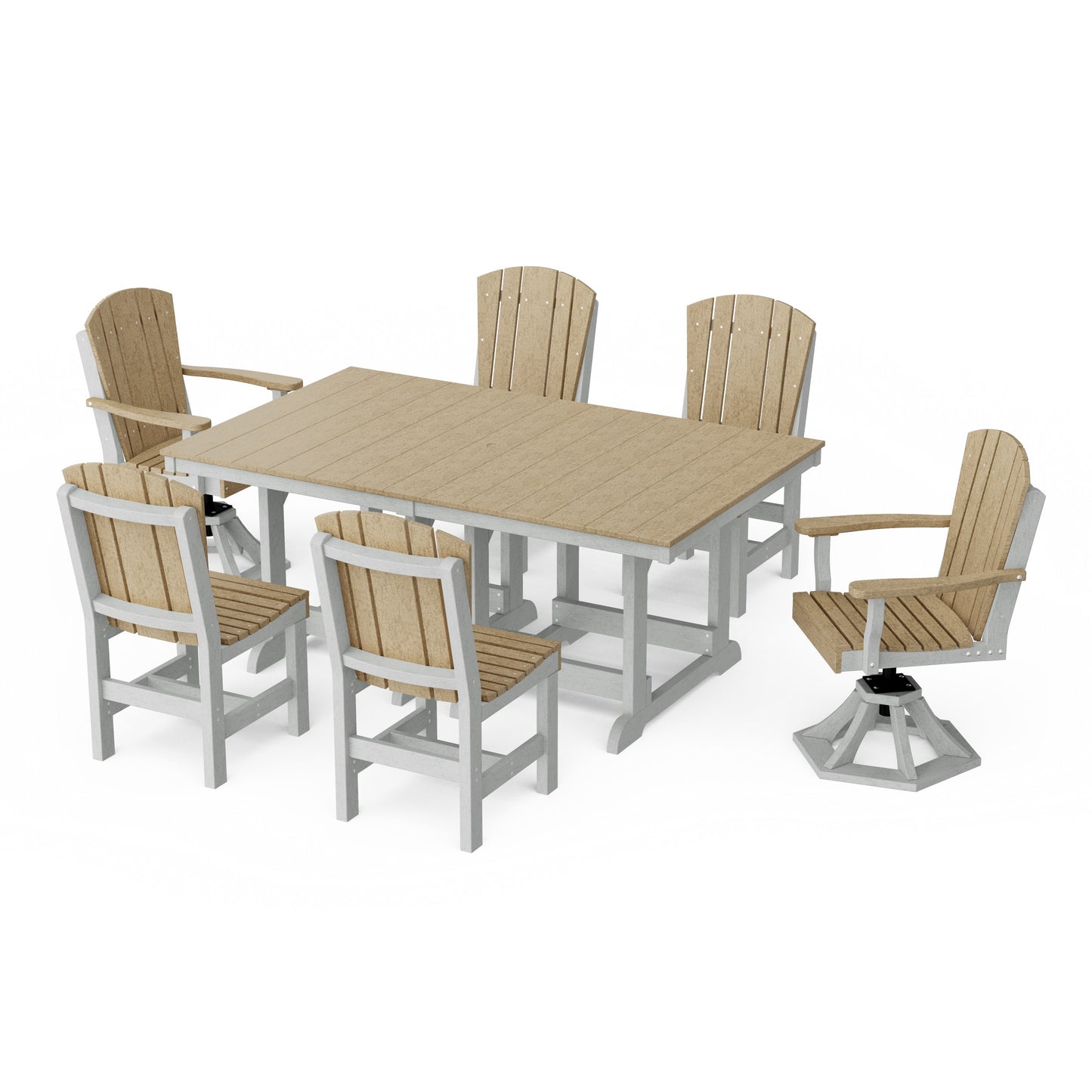 Heritage 7-Piece Dining Set with Swivel Chairs