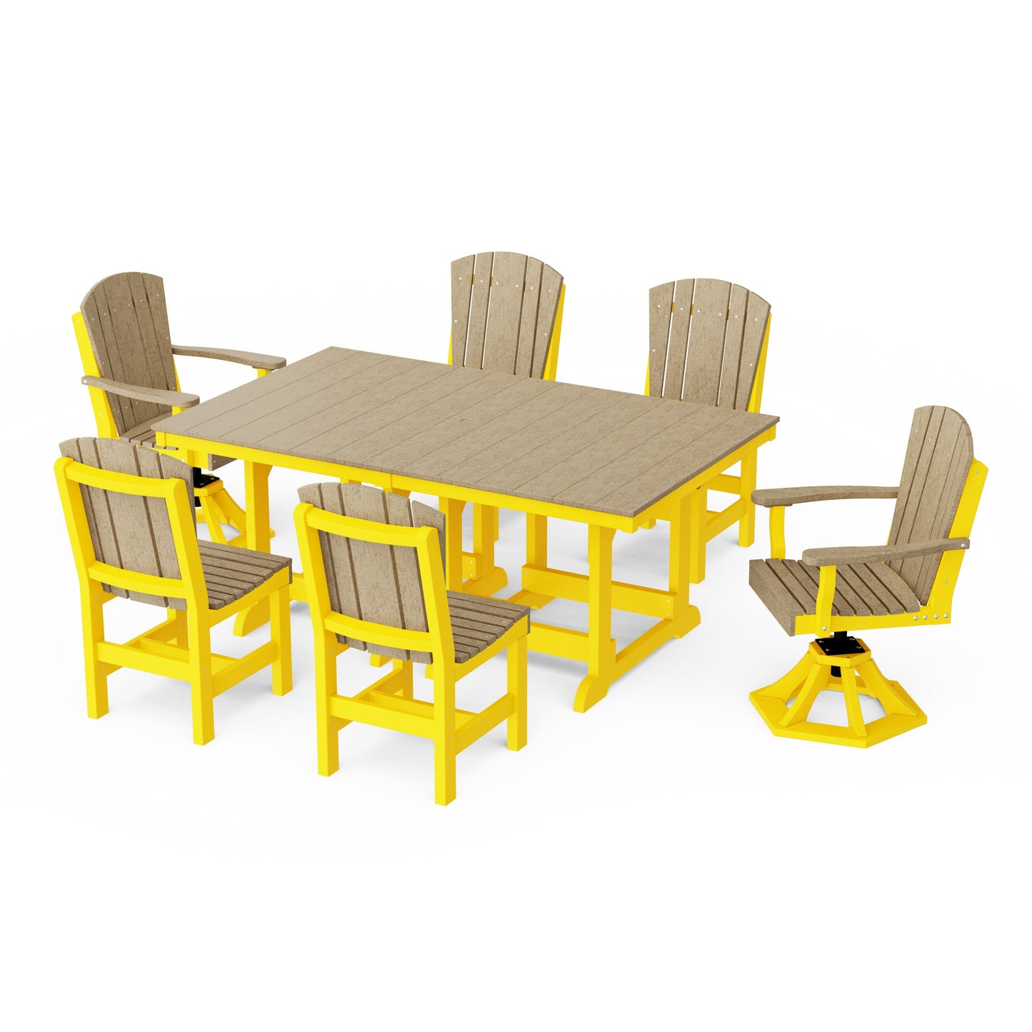 Heritage 7-Piece Dining Set with Swivel Chairs