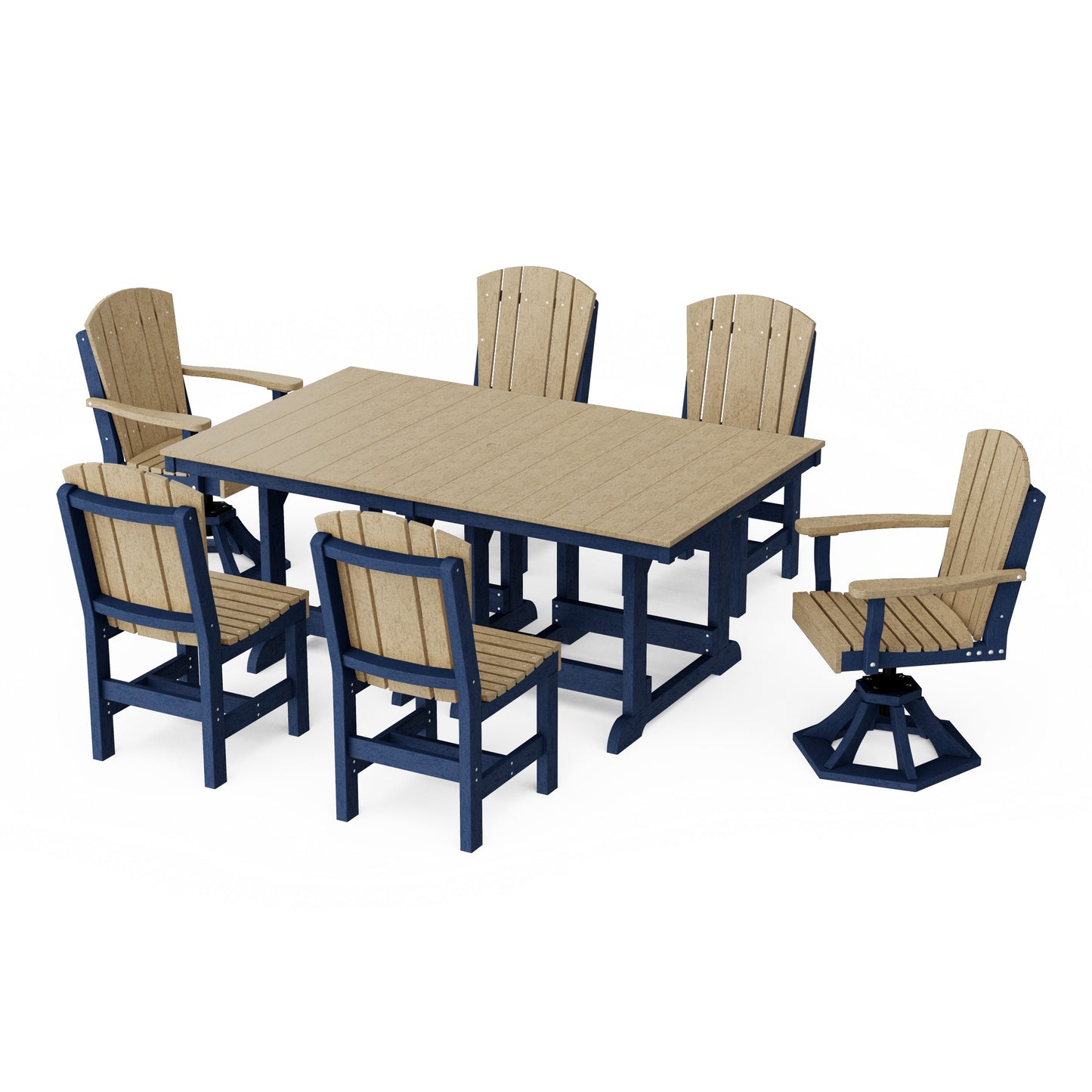 Heritage 7-Piece Dining Set with Swivel Chairs