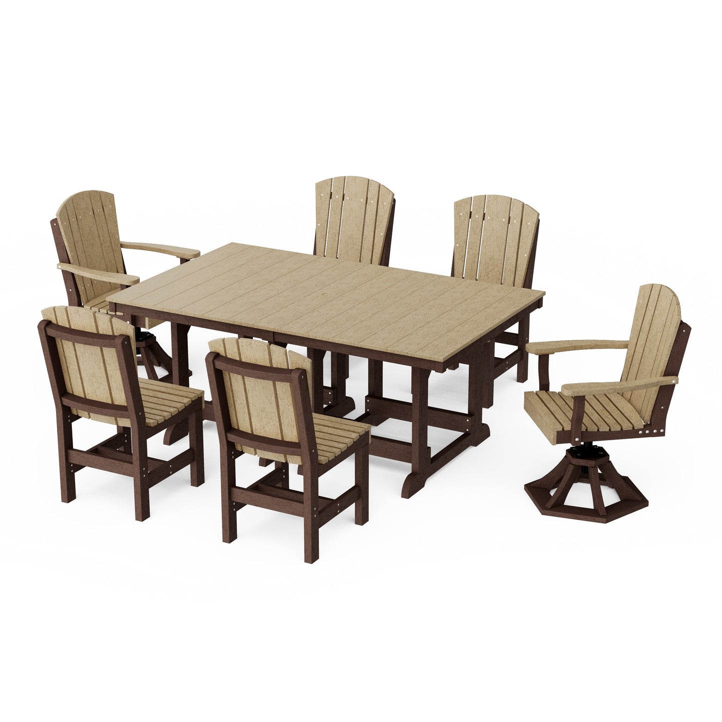 Heritage 7-Piece Dining Set with Swivel Chairs