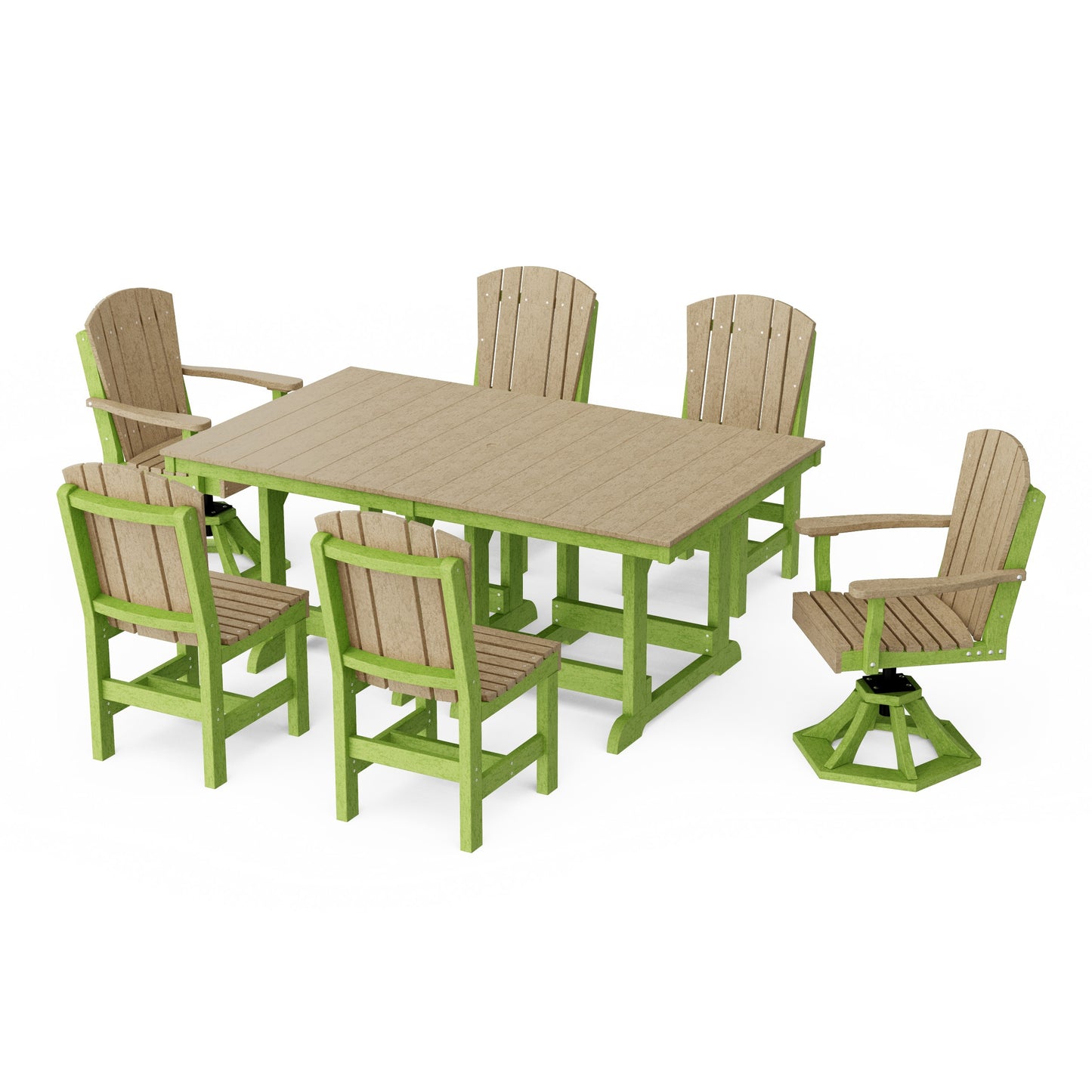 Heritage 7-Piece Dining Set with Swivel Chairs