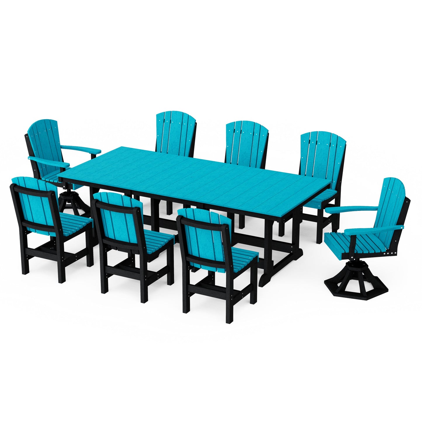 Heritage 9-Piece Dining Set with Swivel Chairs