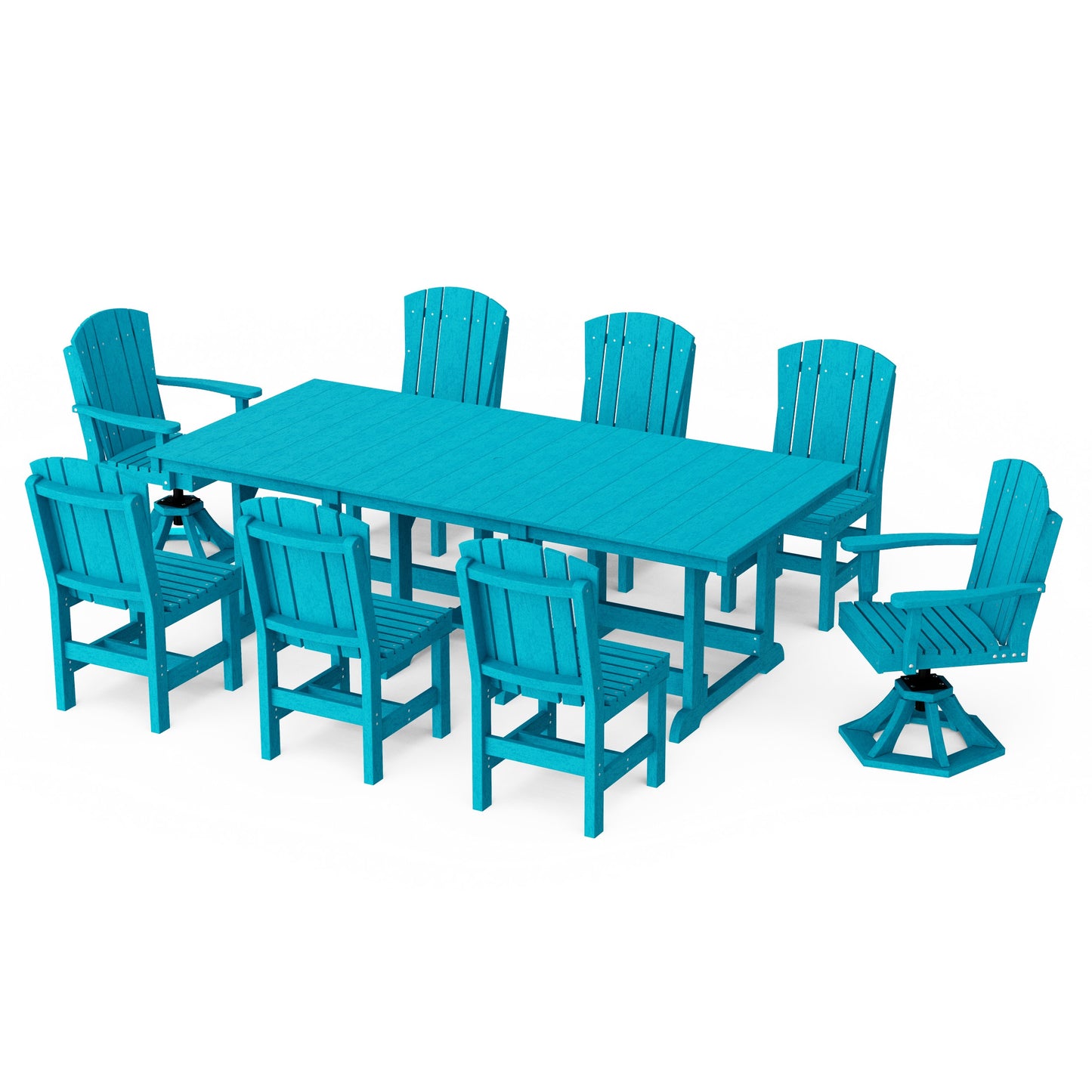 Heritage 9-Piece Dining Set with Swivel Chairs