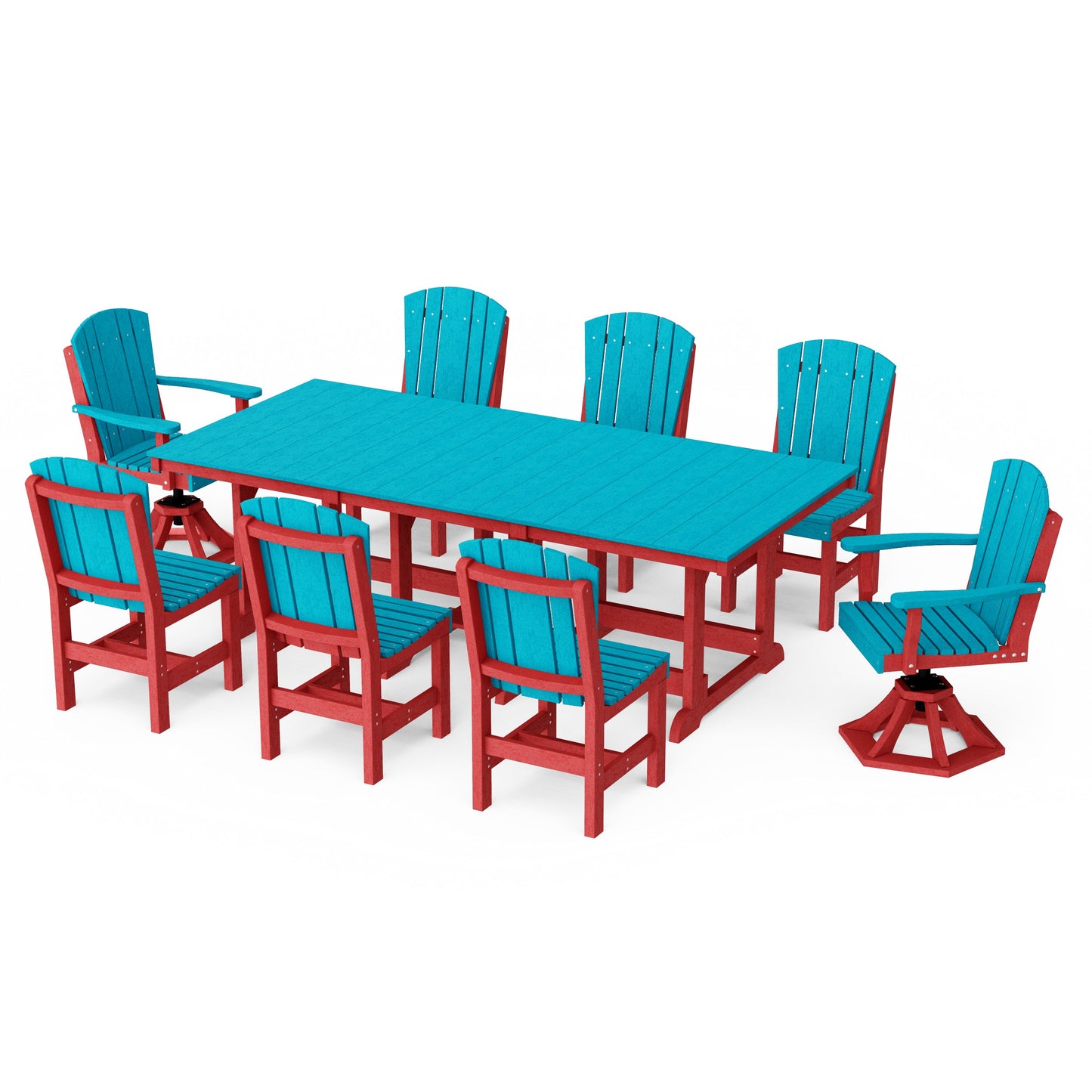Heritage 9-Piece Dining Set with Swivel Chairs