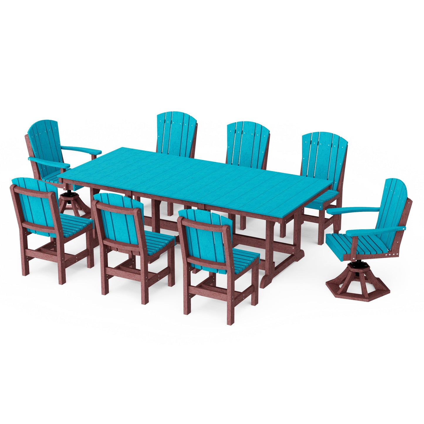 Heritage 9-Piece Dining Set with Swivel Chairs