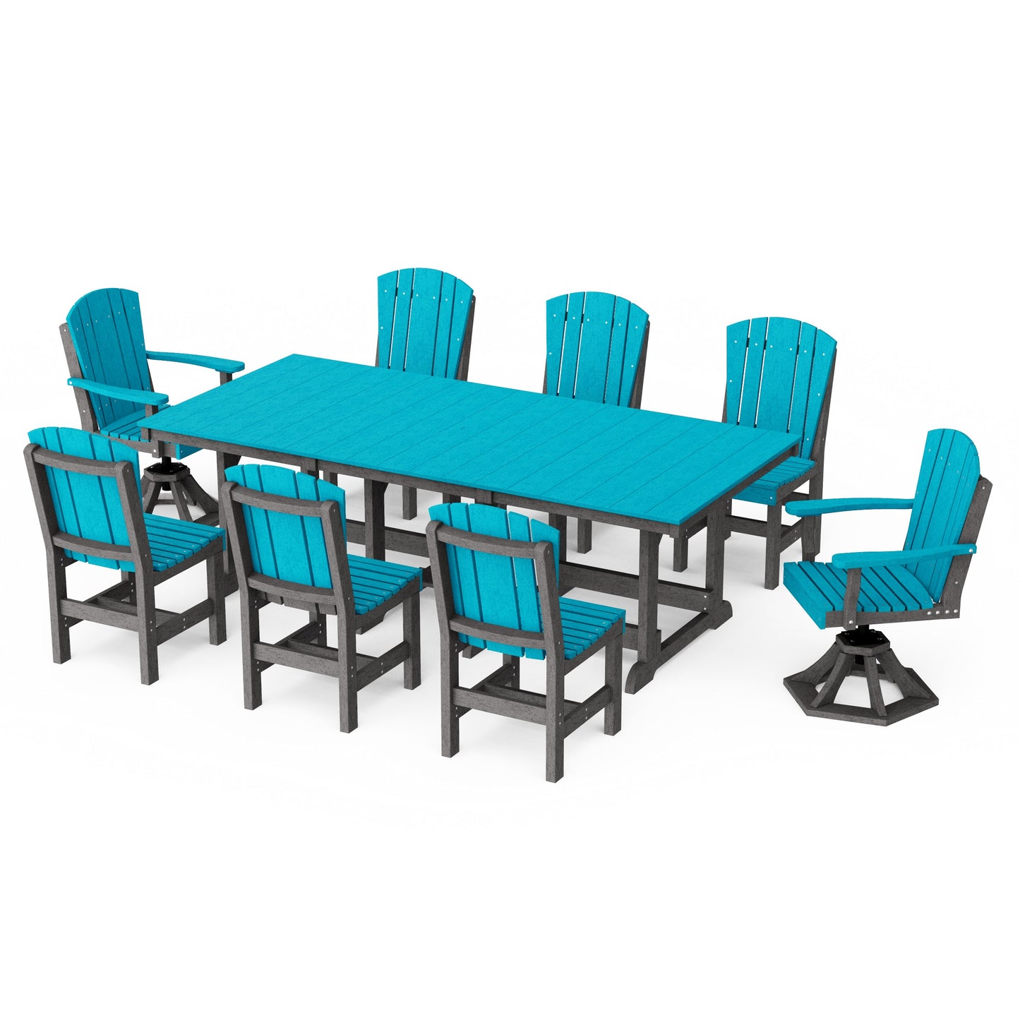 Heritage 9-Piece Dining Set with Swivel Chairs
