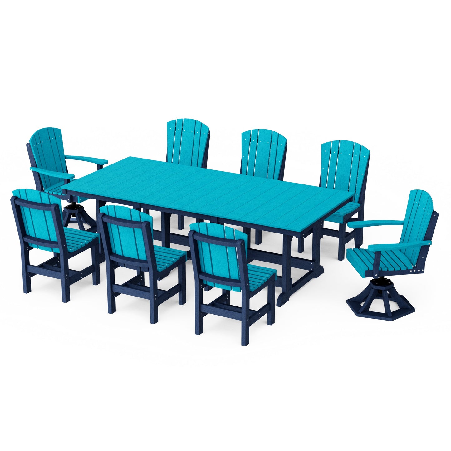 Heritage 9-Piece Dining Set with Swivel Chairs