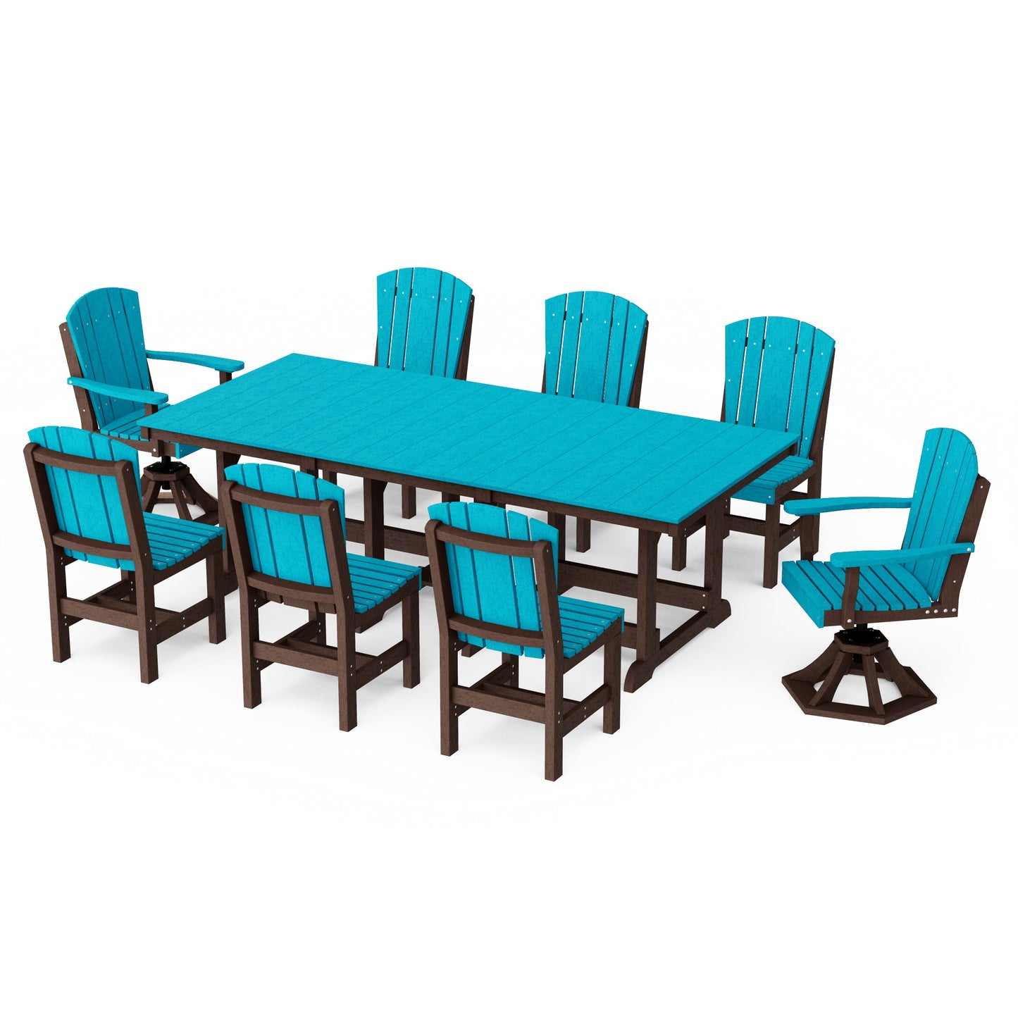 Heritage 9-Piece Dining Set with Swivel Chairs