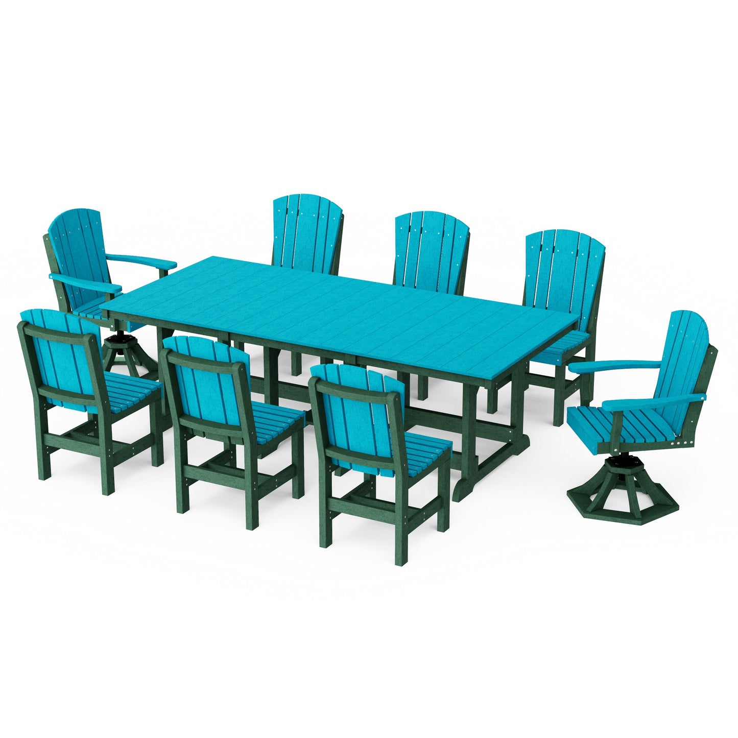 Heritage 9-Piece Dining Set with Swivel Chairs