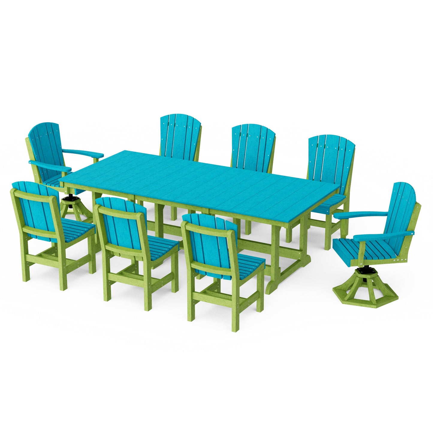Heritage 9-Piece Dining Set with Swivel Chairs
