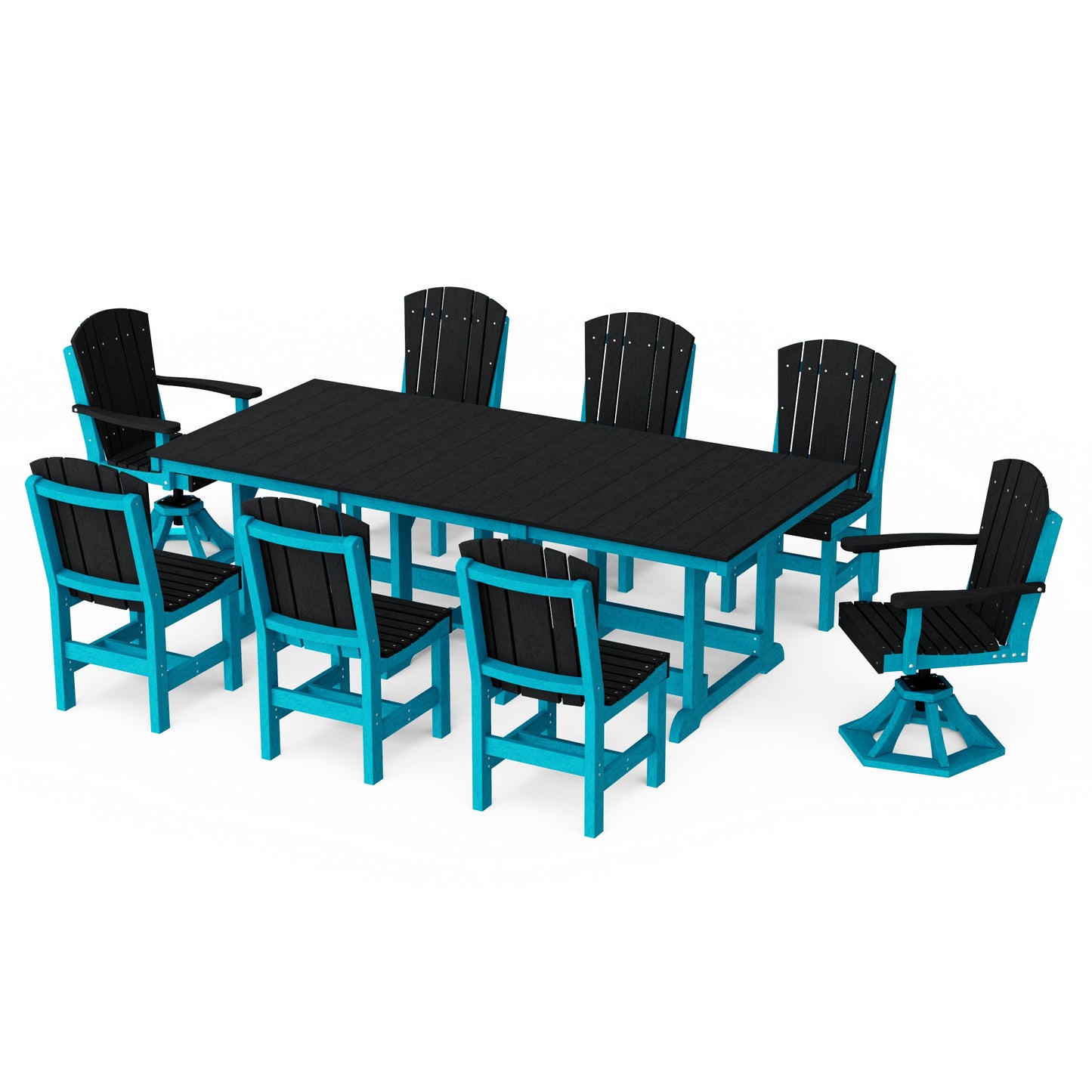 Heritage 9-Piece Dining Set with Swivel Chairs