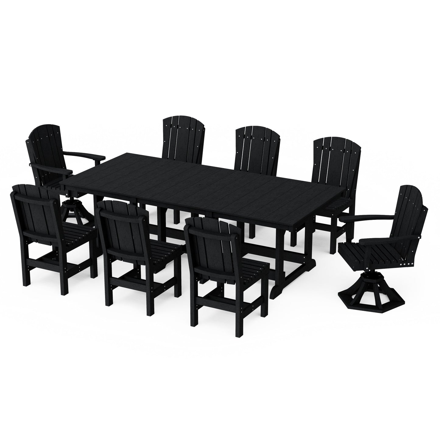 Heritage 9-Piece Dining Set with Swivel Chairs