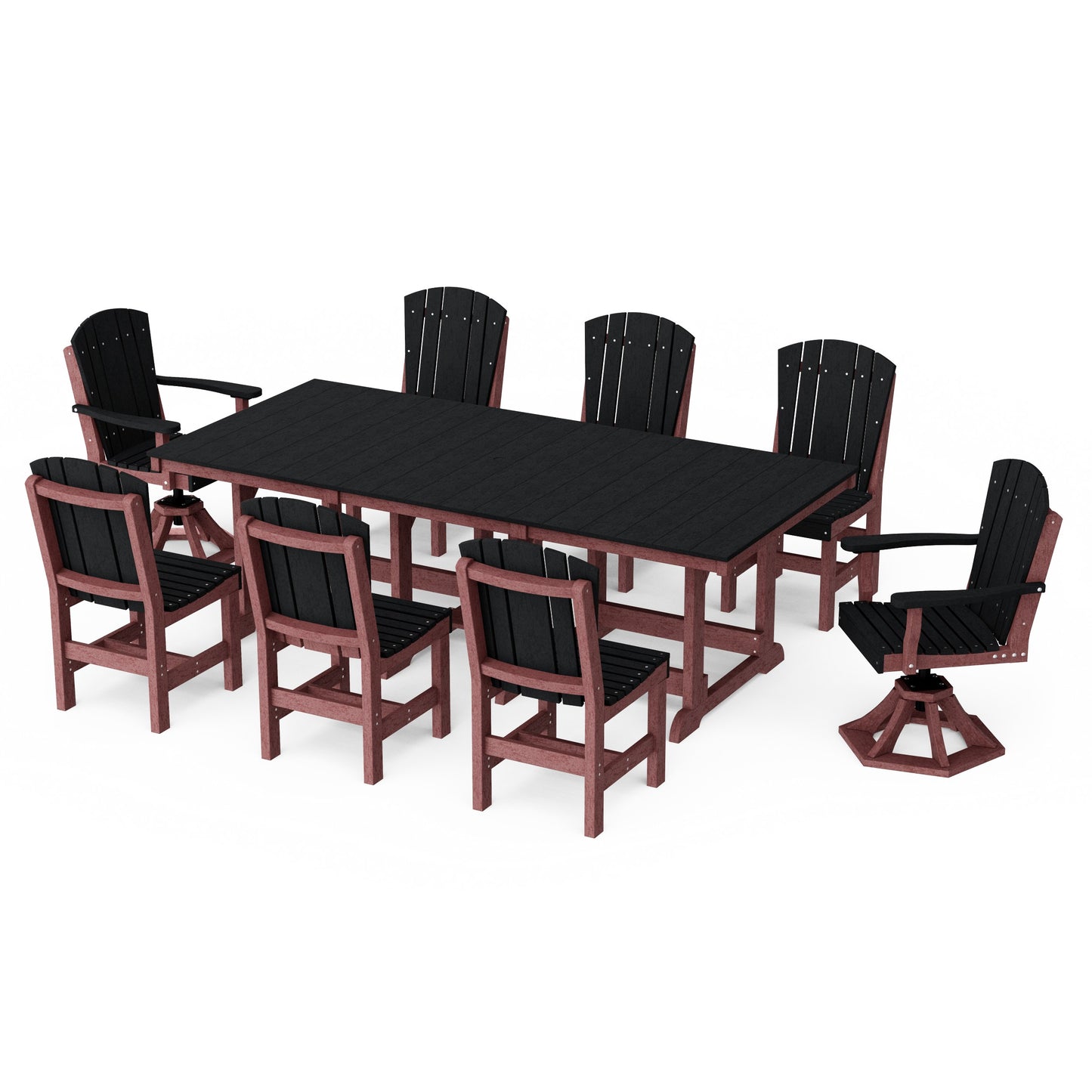 Heritage 9-Piece Dining Set with Swivel Chairs