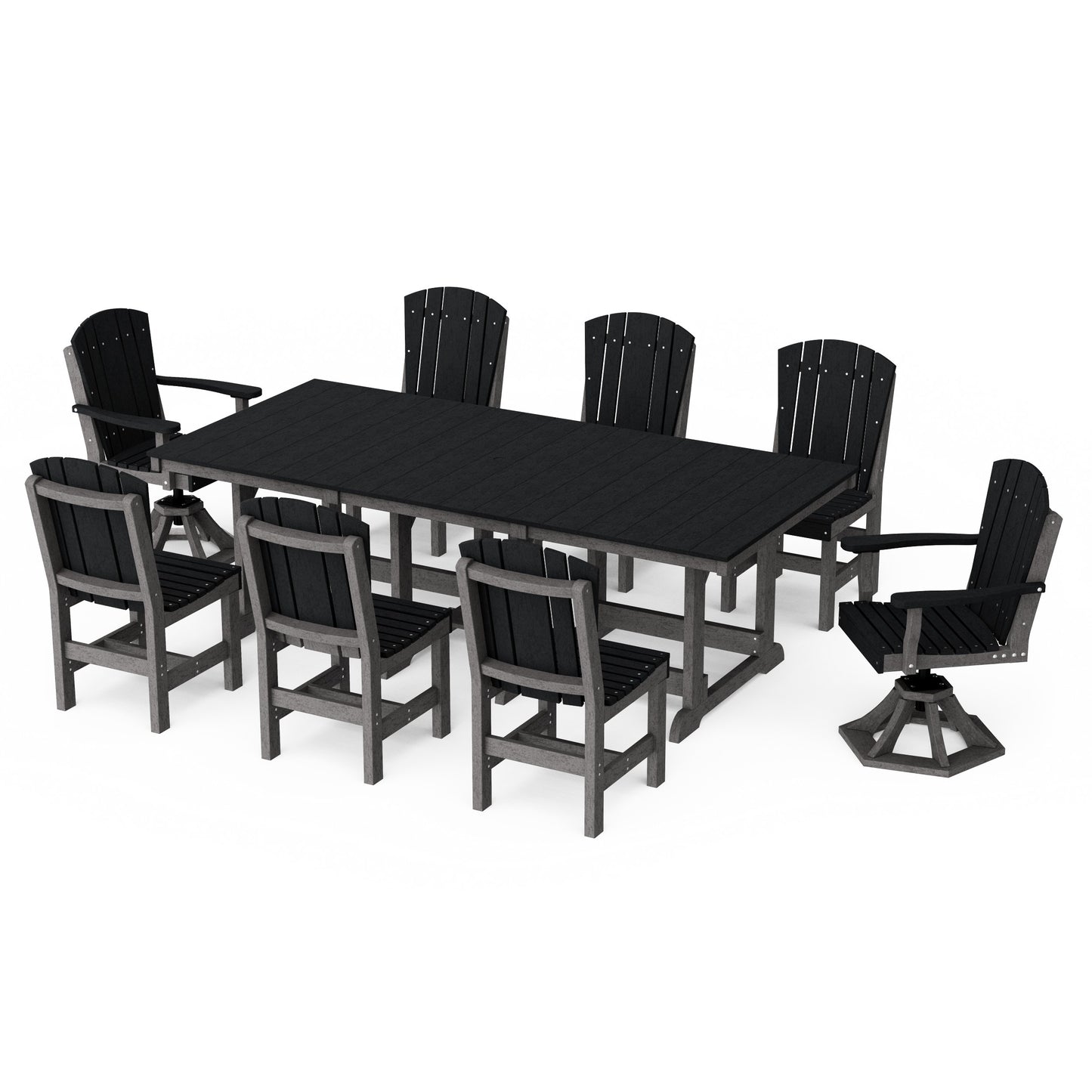 Heritage 9-Piece Dining Set with Swivel Chairs