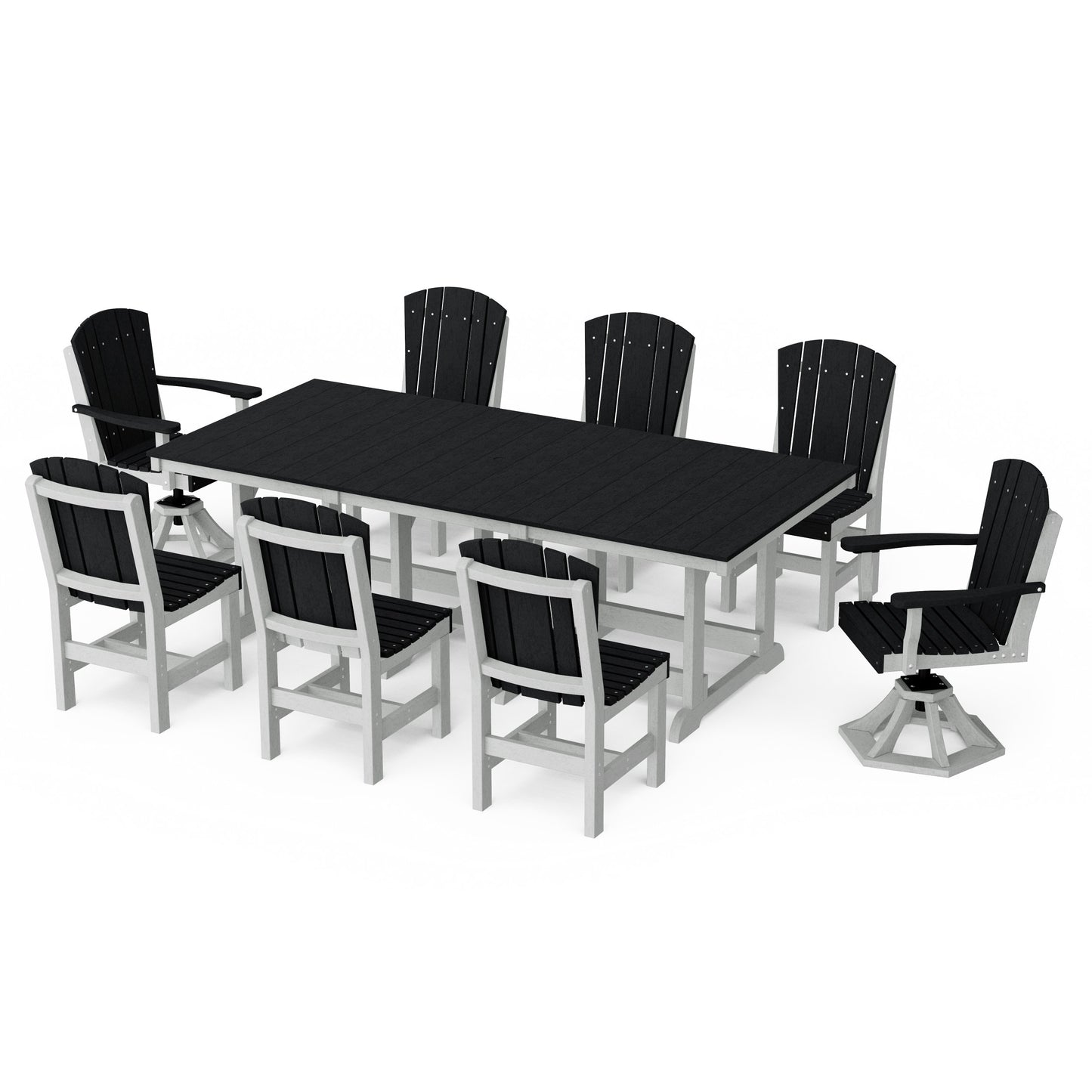 Heritage 9-Piece Dining Set with Swivel Chairs