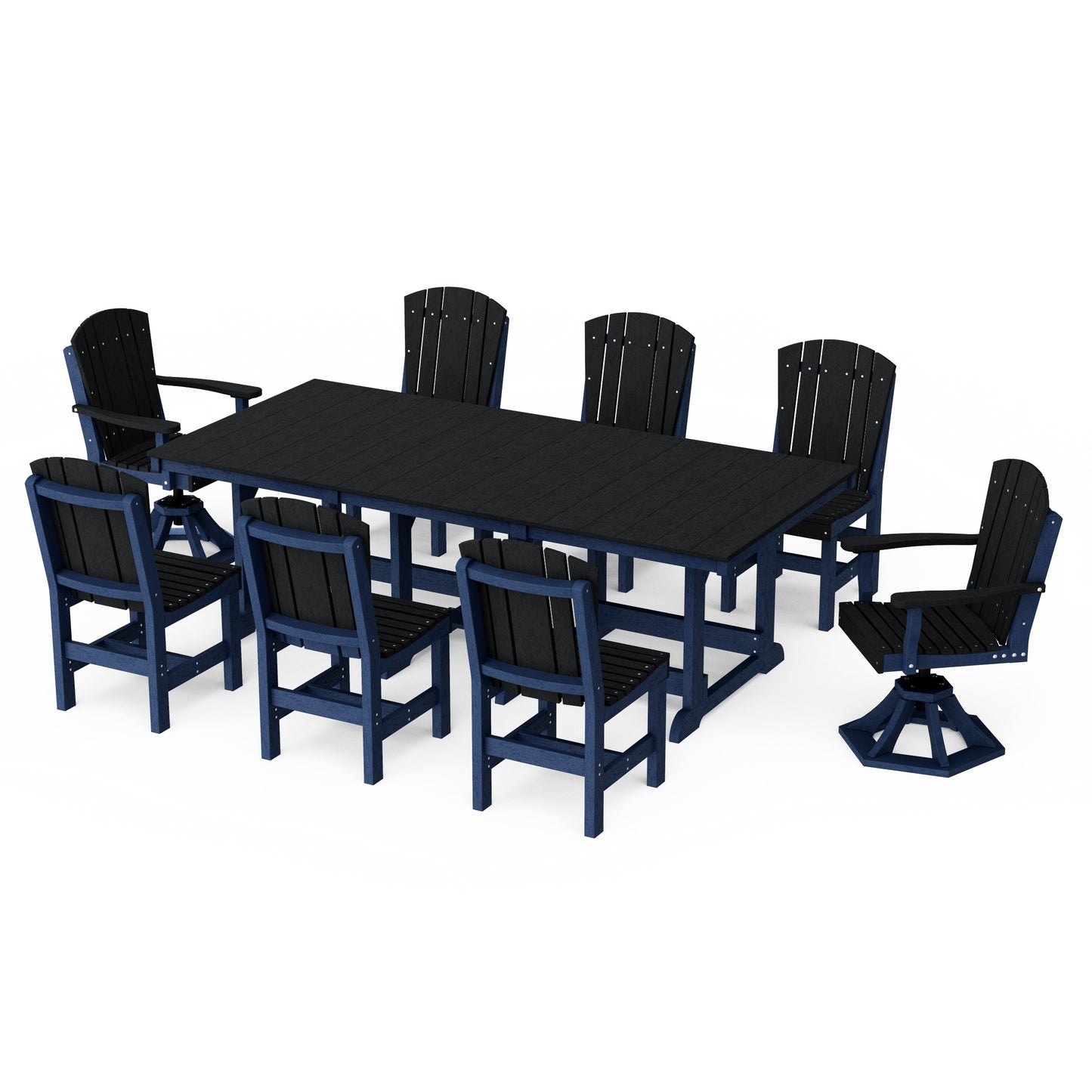 Heritage 9-Piece Dining Set with Swivel Chairs