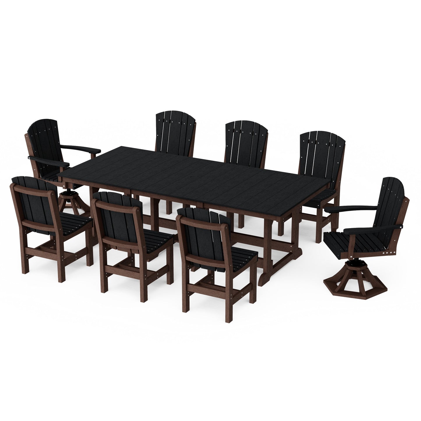 Heritage 9-Piece Dining Set with Swivel Chairs