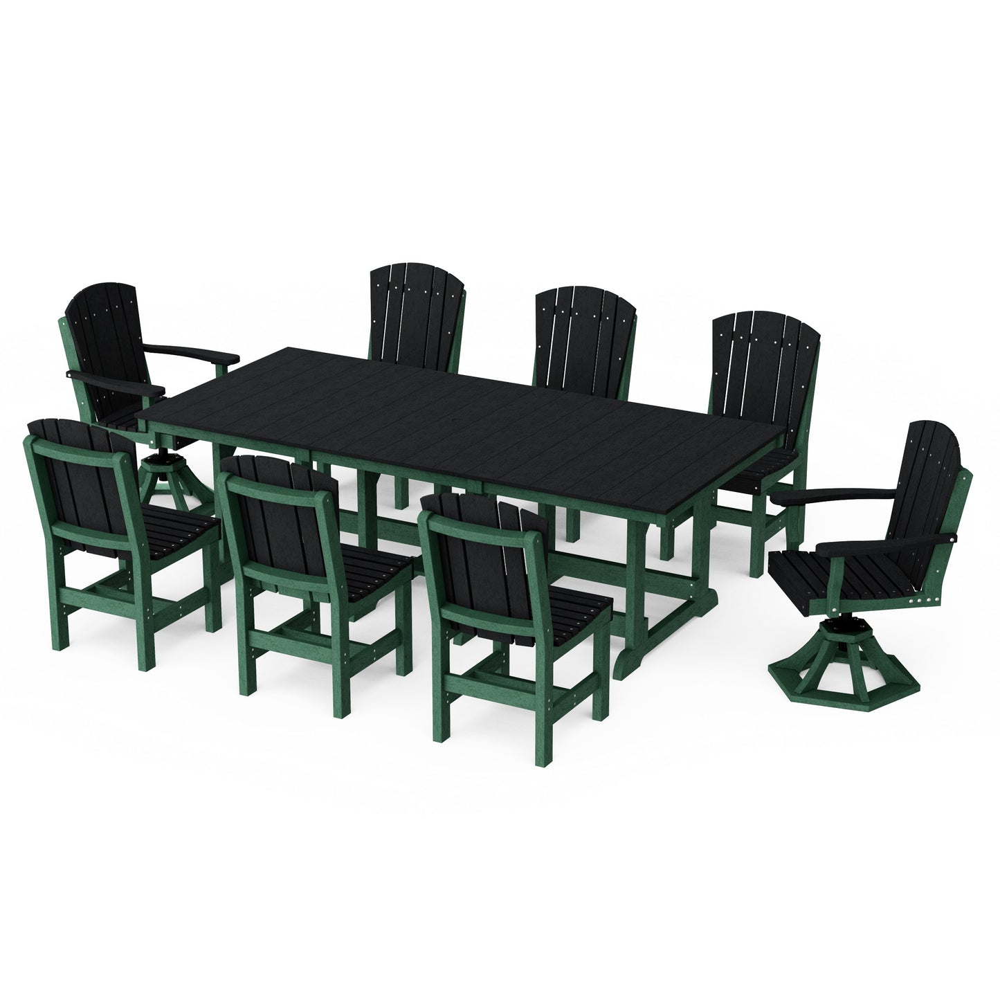Heritage 9-Piece Dining Set with Swivel Chairs