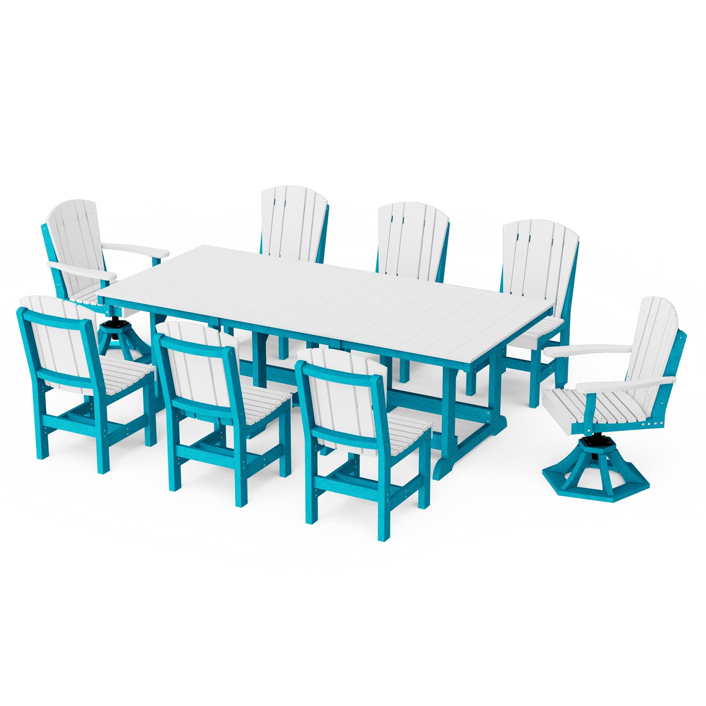 Heritage 9-Piece Dining Set with Swivel Chairs