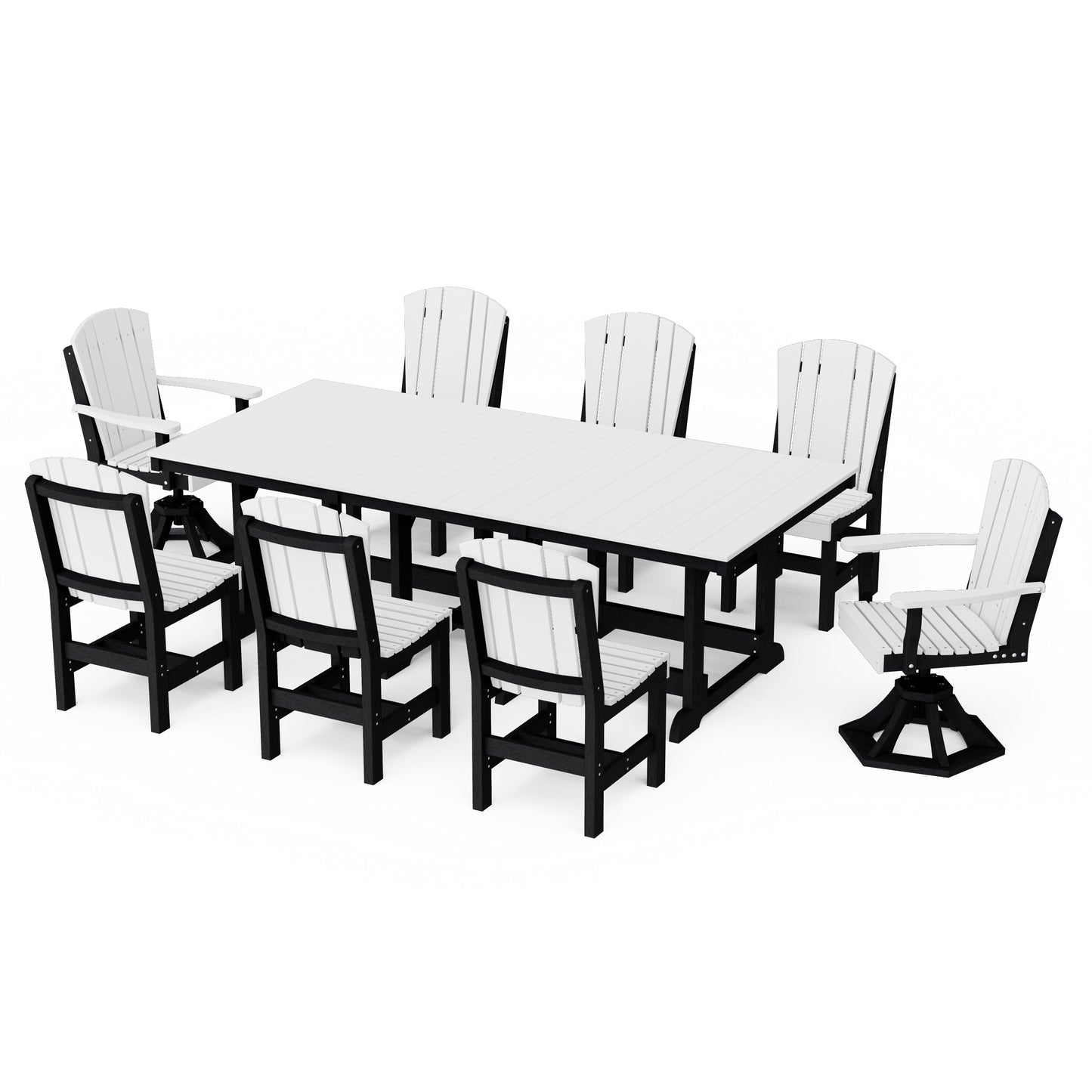 Heritage 9-Piece Dining Set with Swivel Chairs