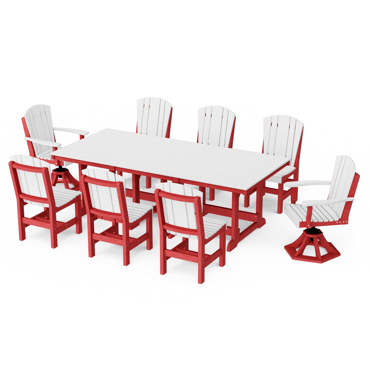 Heritage 9-Piece Dining Set with Swivel Chairs