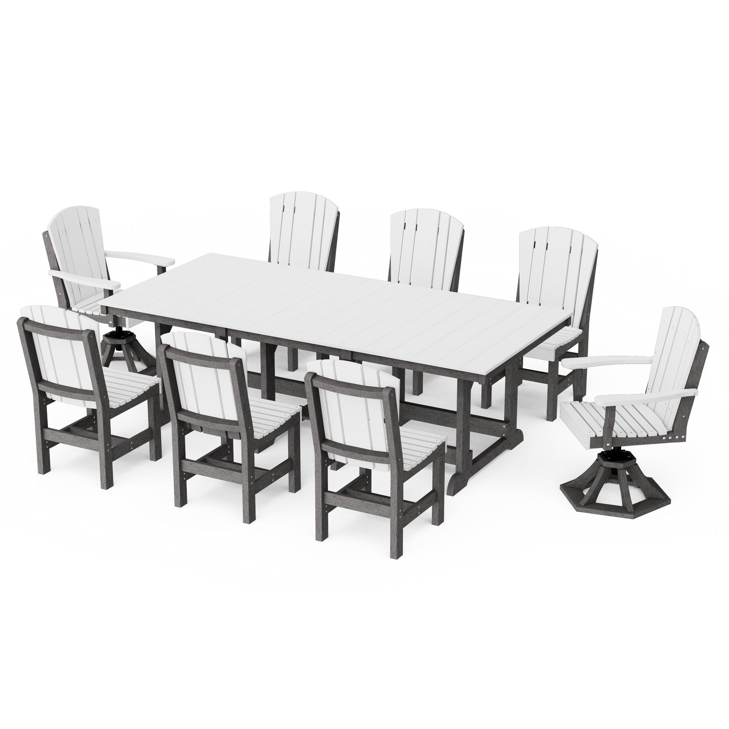 Heritage 9-Piece Dining Set with Swivel Chairs