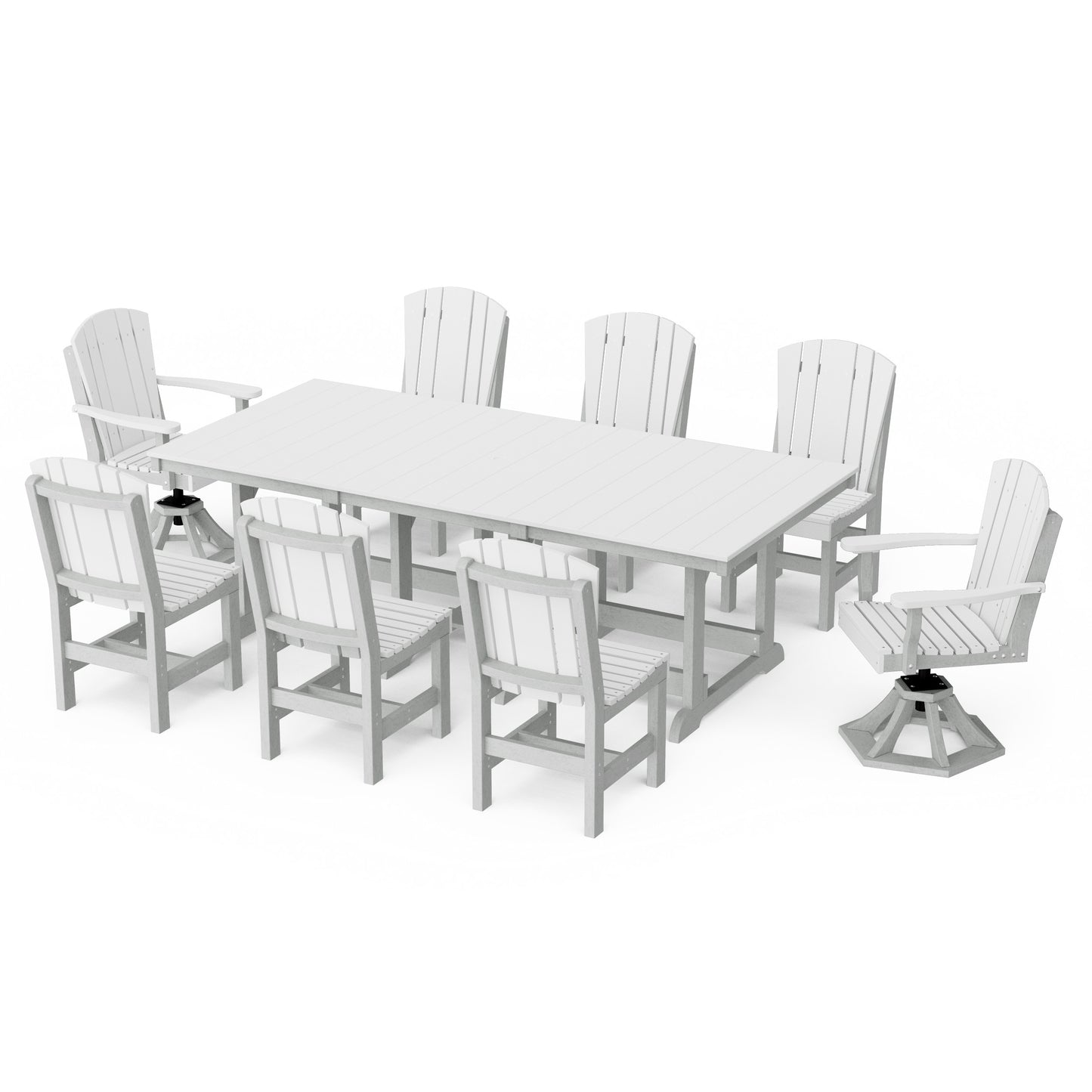 Heritage 9-Piece Dining Set with Swivel Chairs