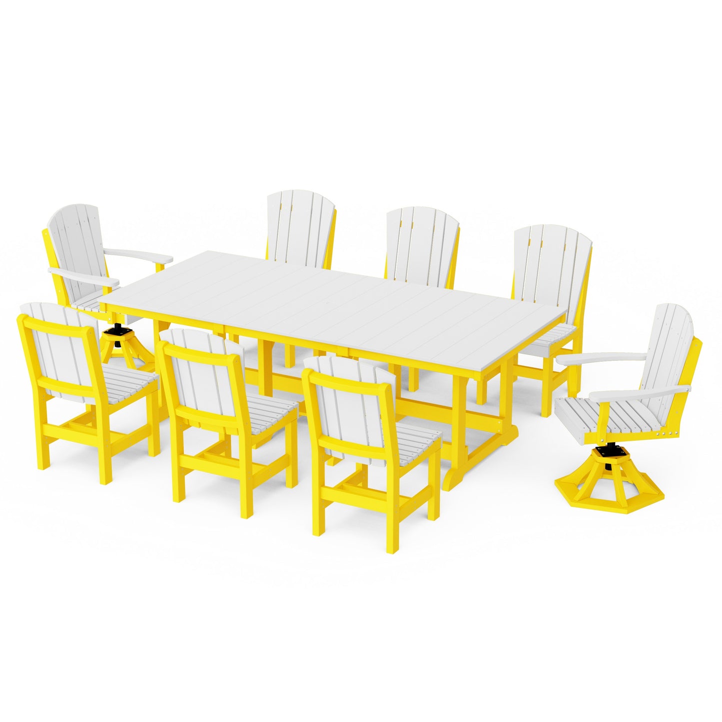 Heritage 9-Piece Dining Set with Swivel Chairs