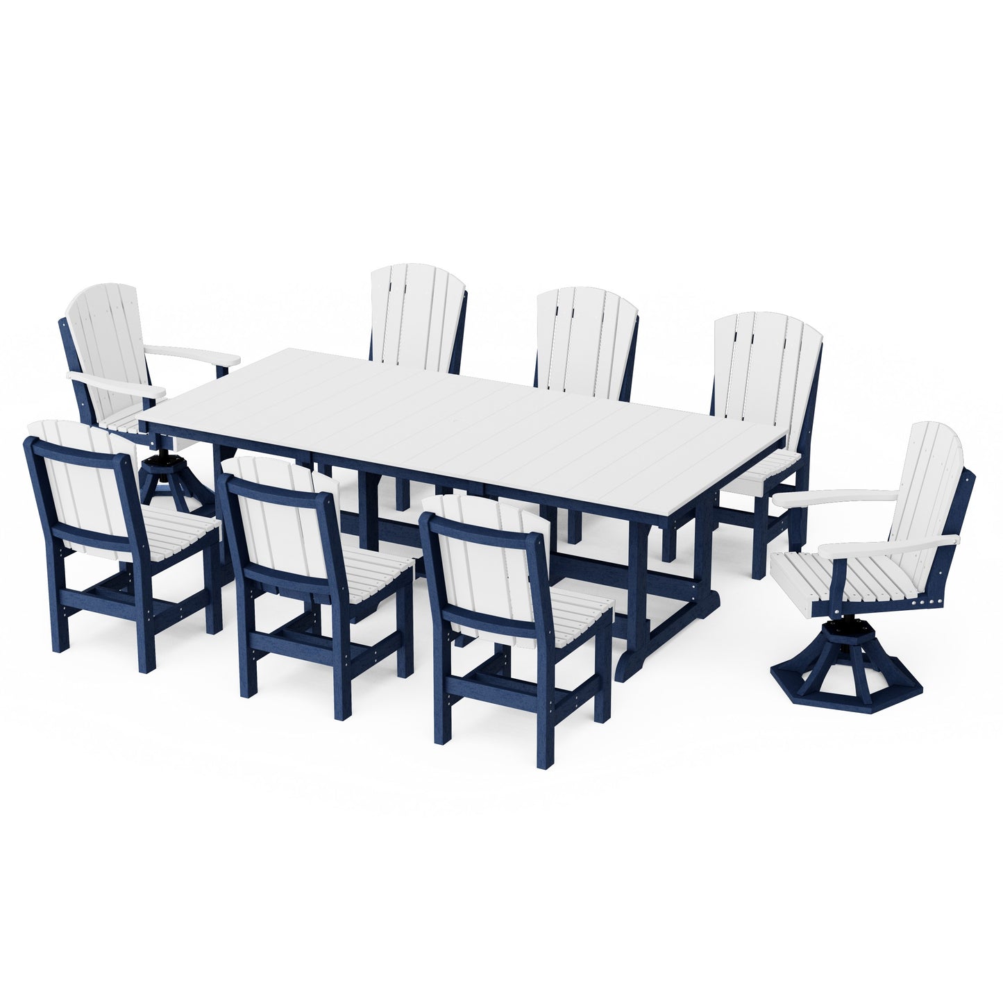 Heritage 9-Piece Dining Set with Swivel Chairs
