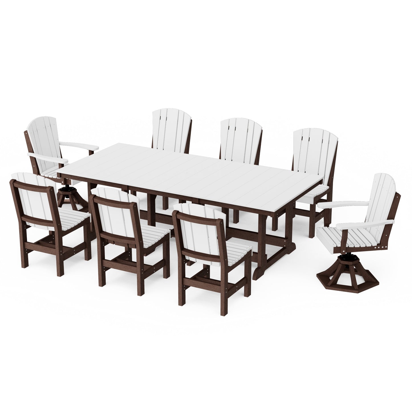 Heritage 9-Piece Dining Set with Swivel Chairs