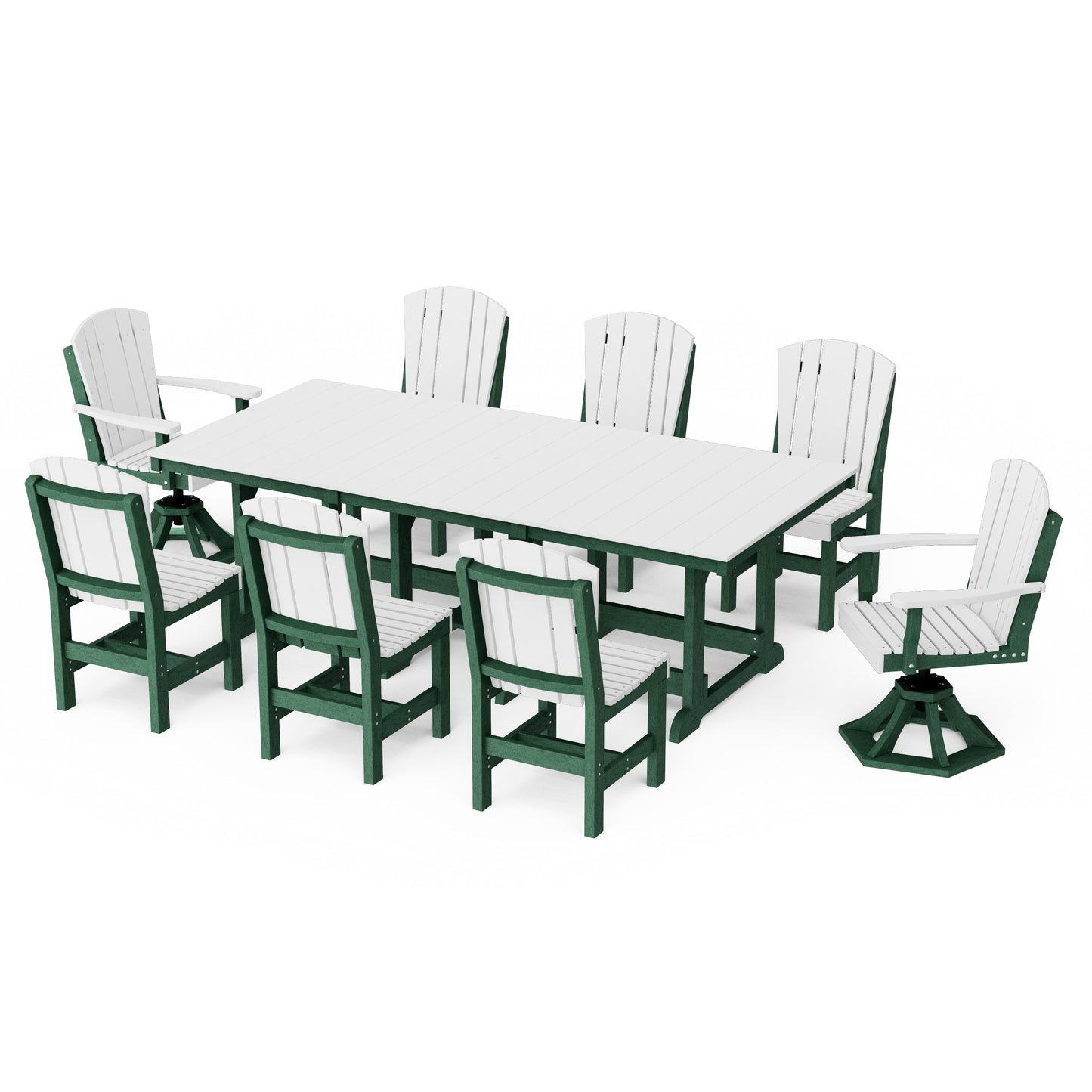 Heritage 9-Piece Dining Set with Swivel Chairs