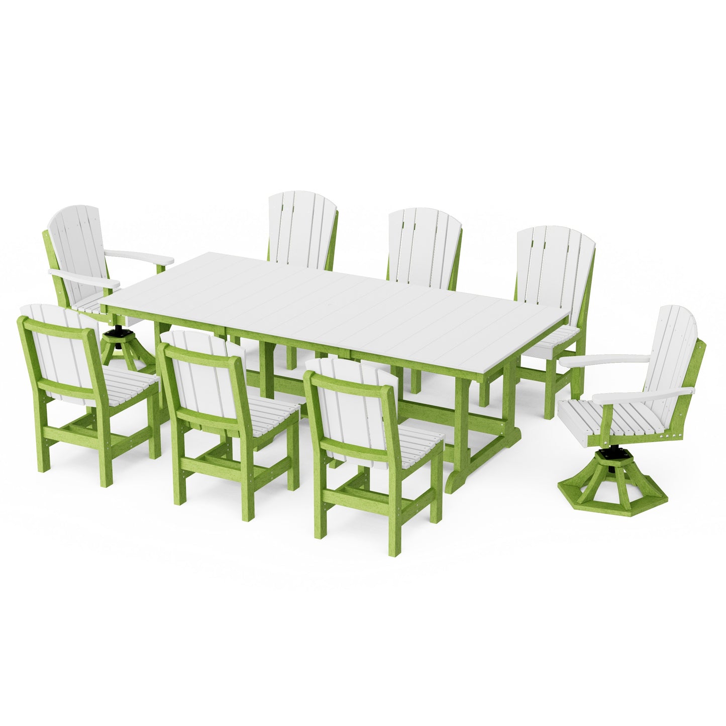 Heritage 9-Piece Dining Set with Swivel Chairs