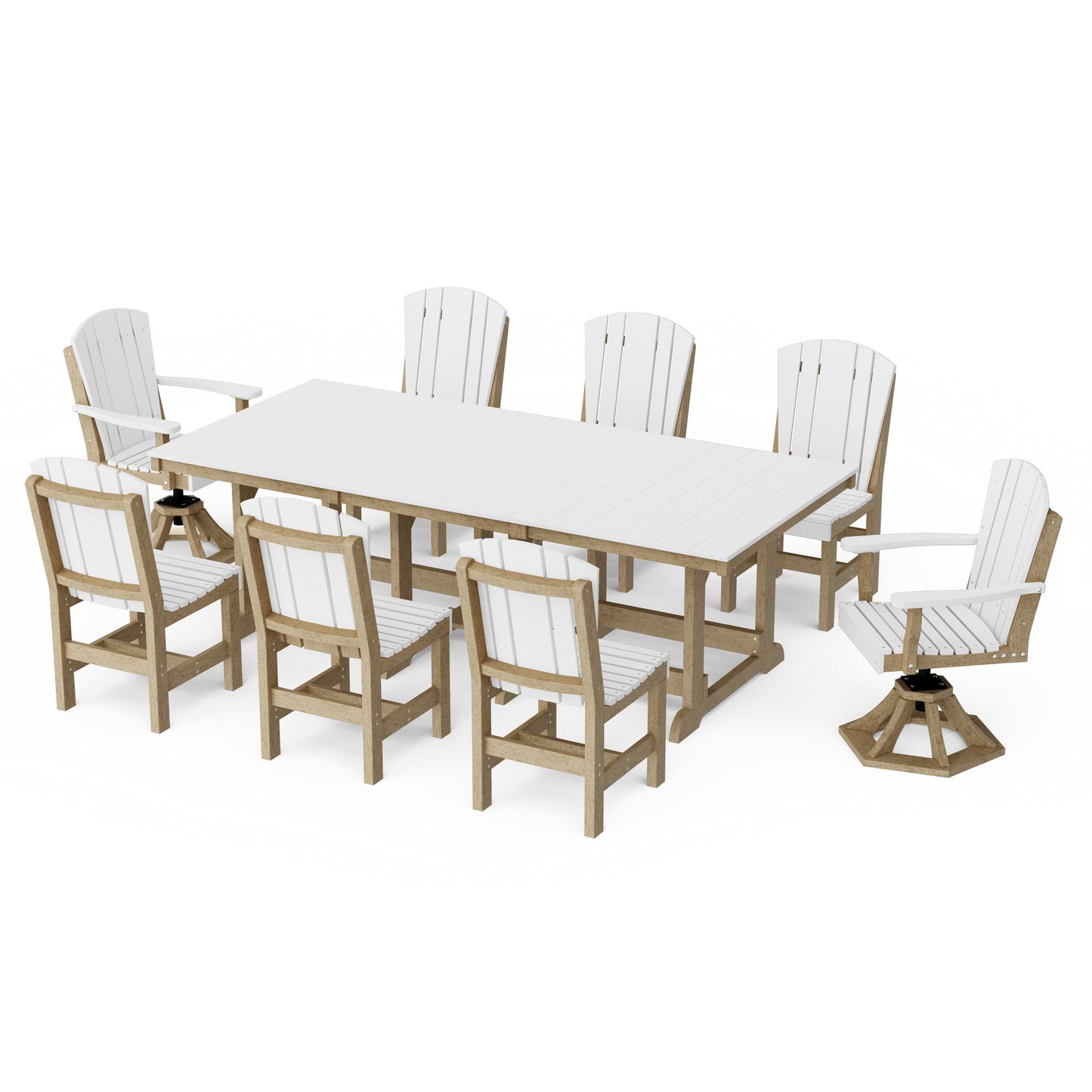 Heritage 9-Piece Dining Set with Swivel Chairs