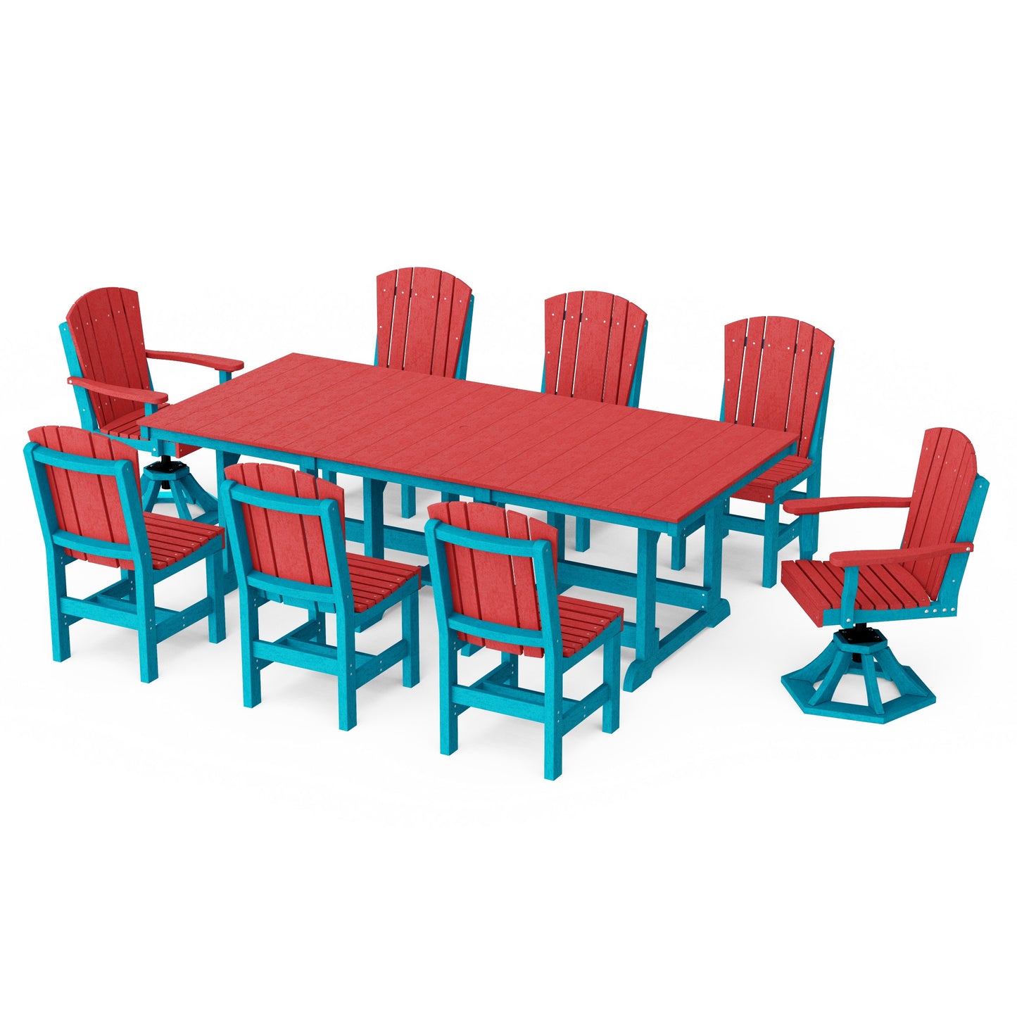 Heritage 9-Piece Dining Set with Swivel Chairs