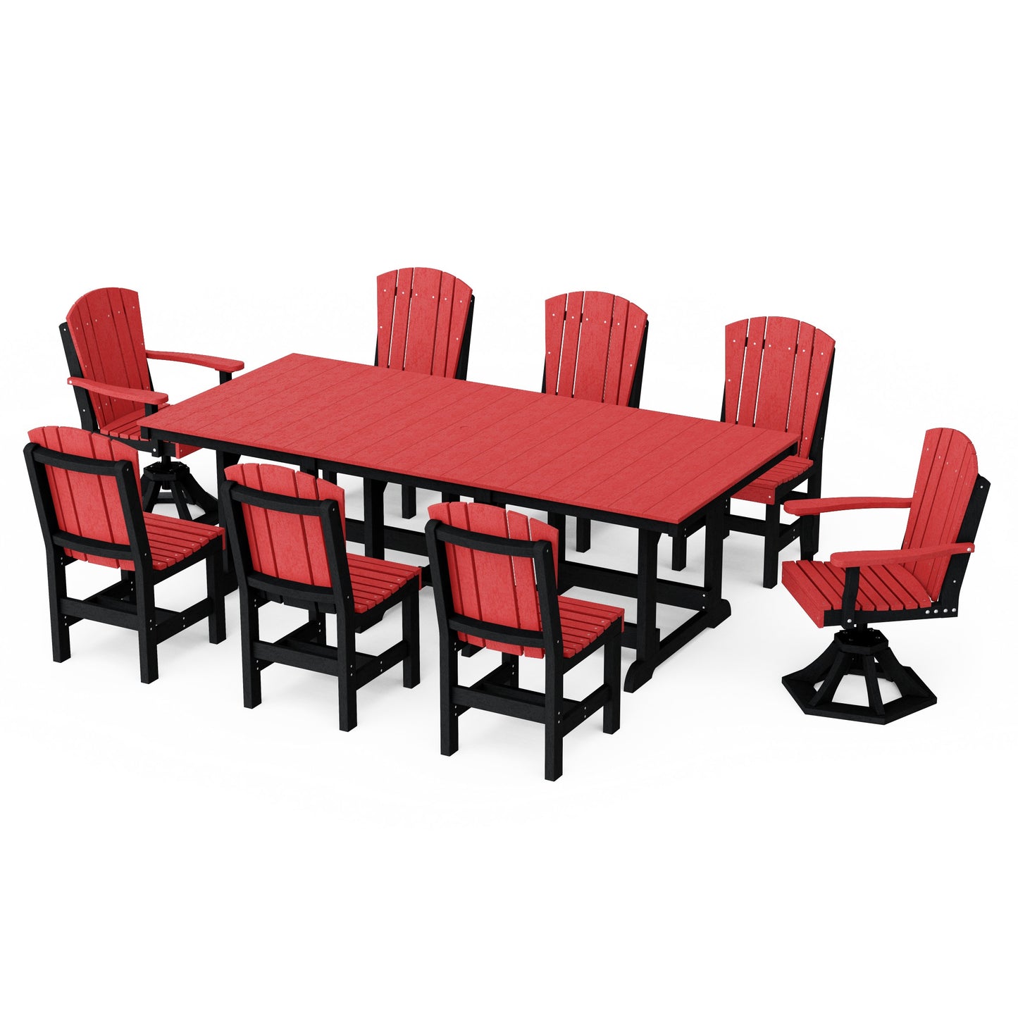 Heritage 9-Piece Dining Set with Swivel Chairs