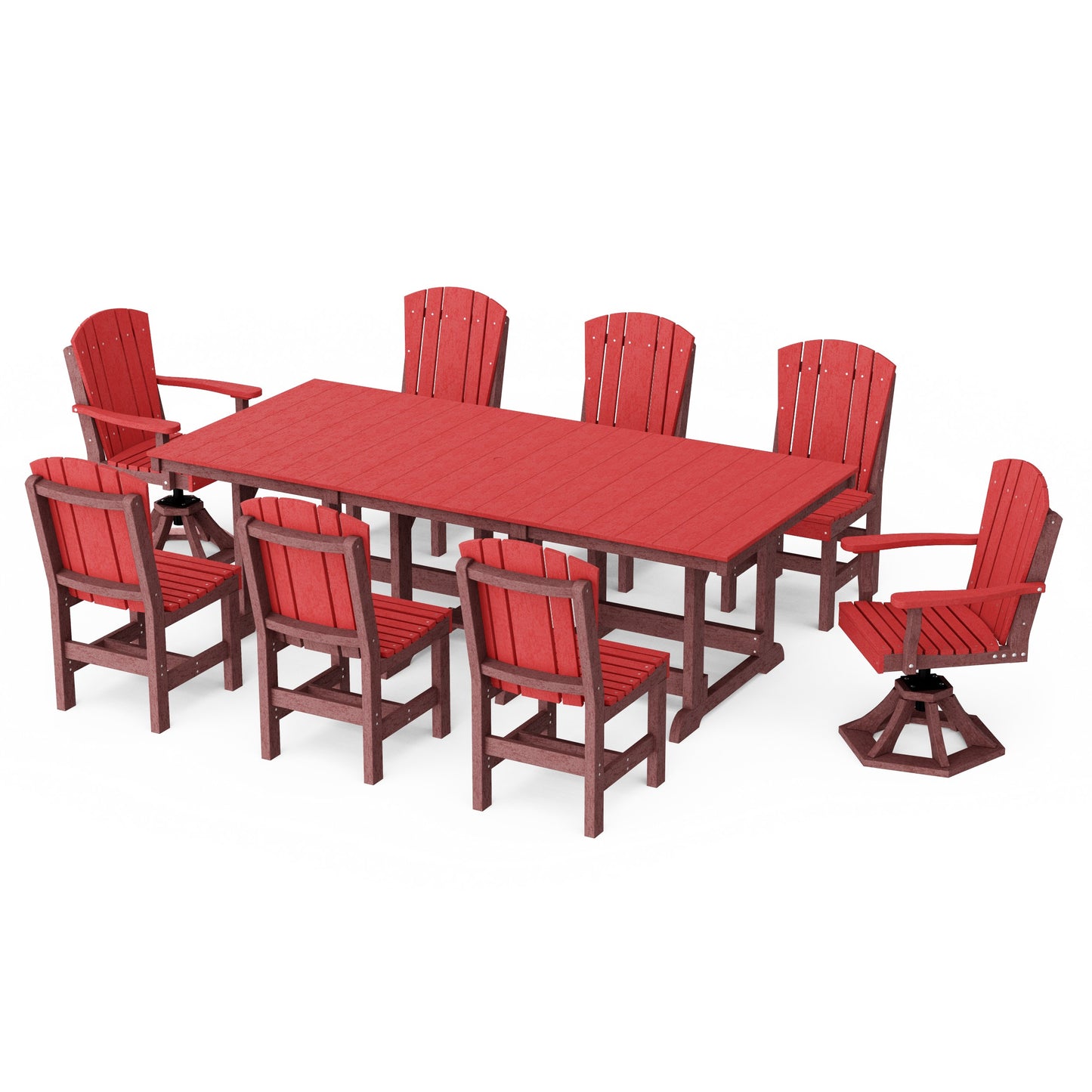 Heritage 9-Piece Dining Set with Swivel Chairs