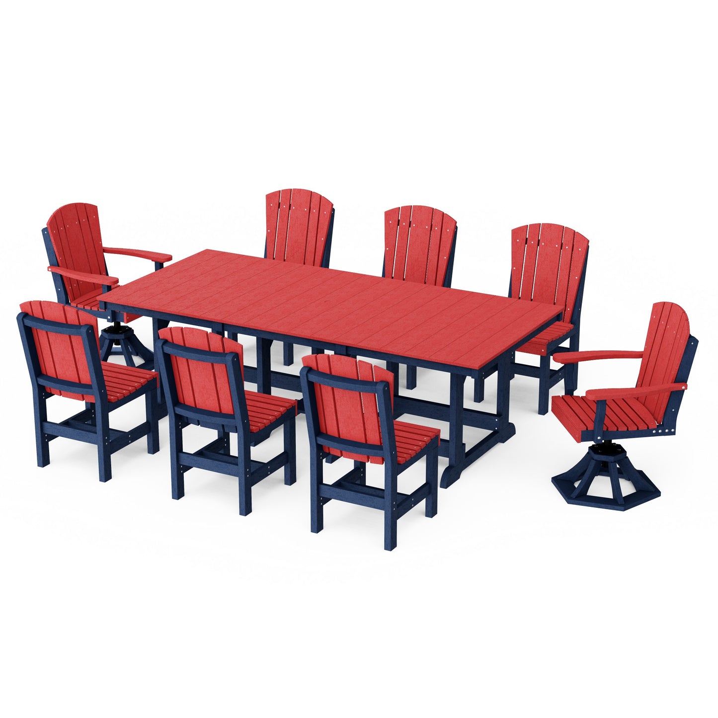 Heritage 9-Piece Dining Set with Swivel Chairs