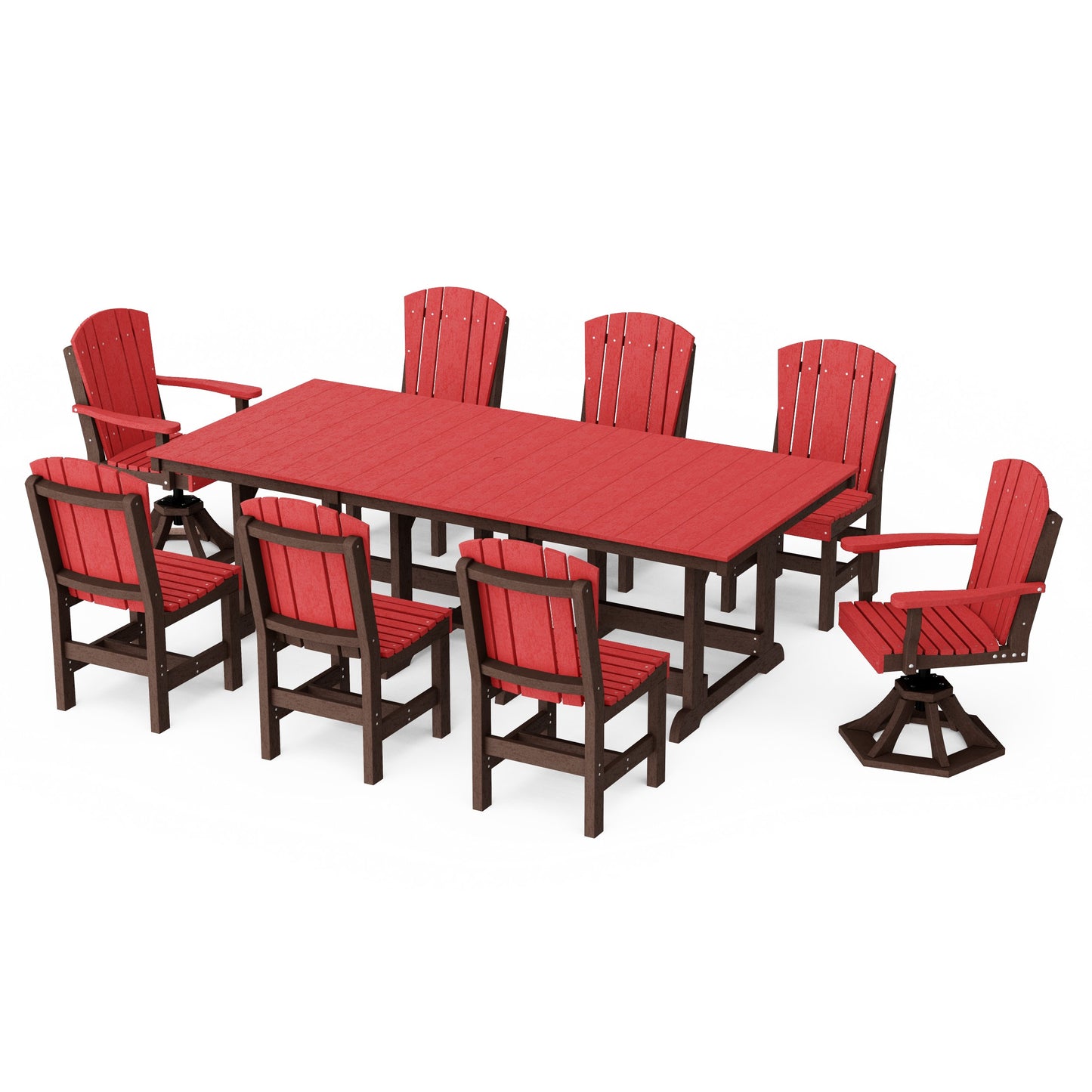 Heritage 9-Piece Dining Set with Swivel Chairs