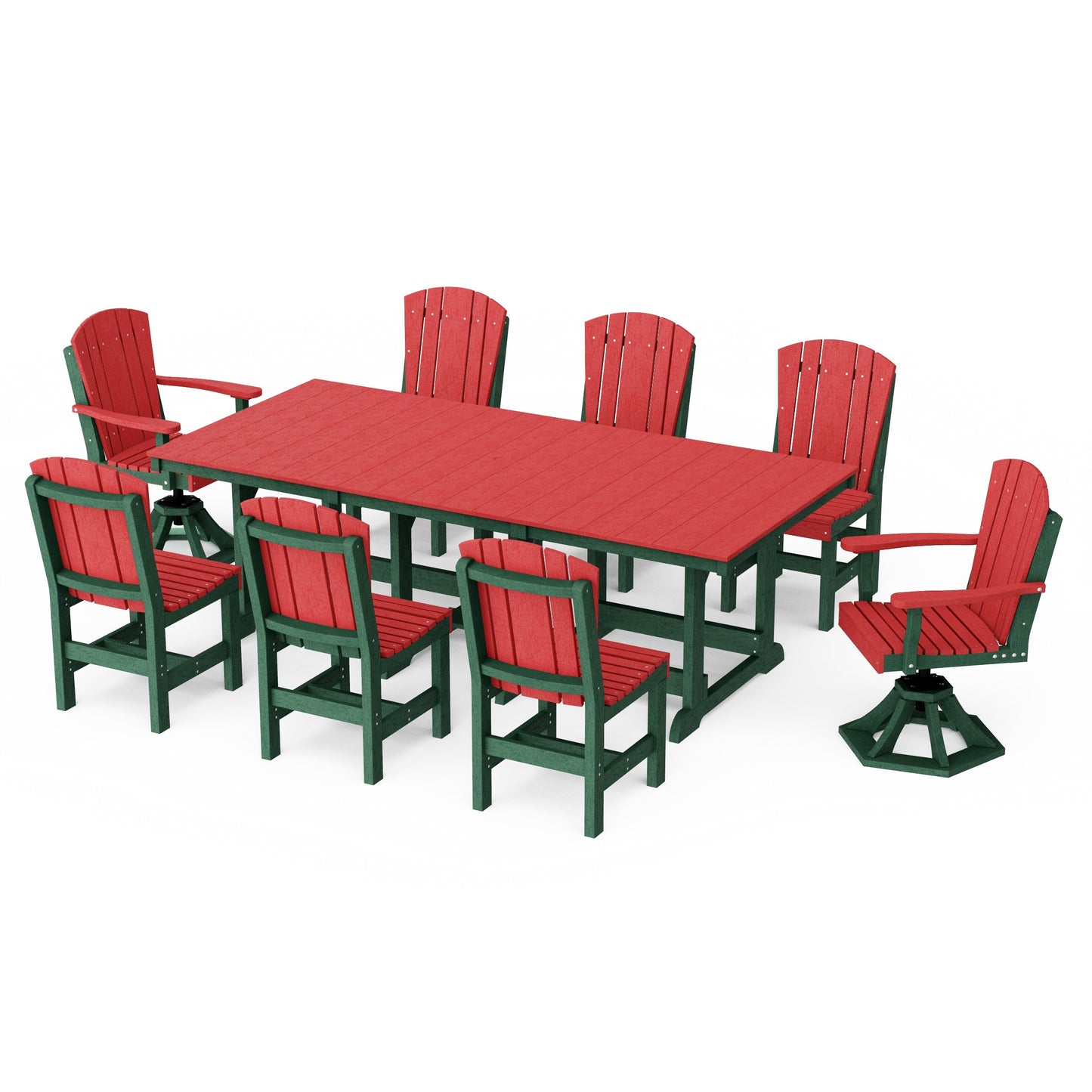 Heritage 9-Piece Dining Set with Swivel Chairs