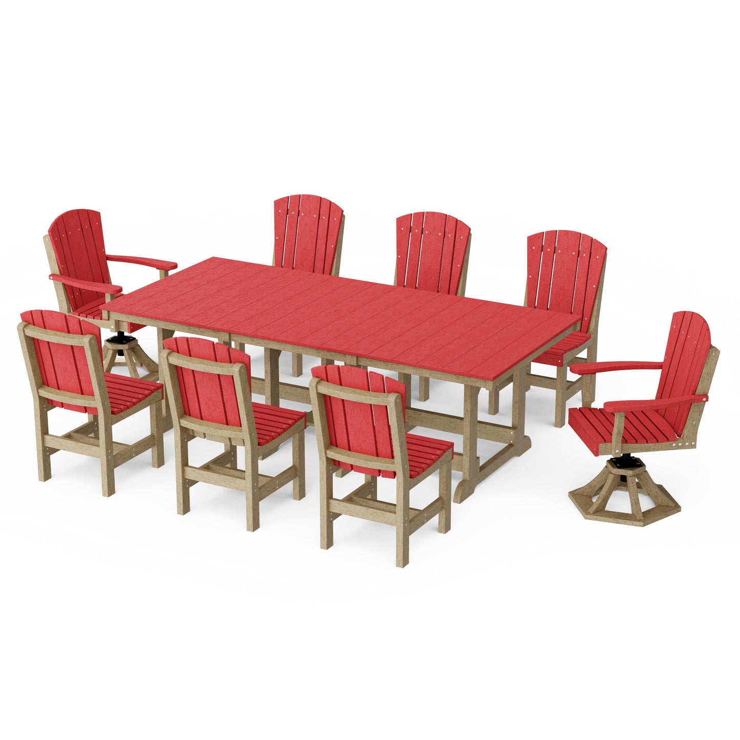 Heritage 9-Piece Dining Set with Swivel Chairs