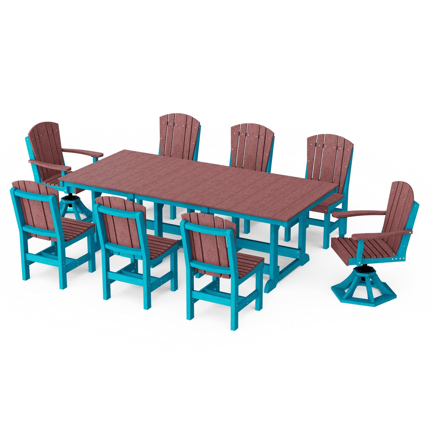 Heritage 9-Piece Dining Set with Swivel Chairs
