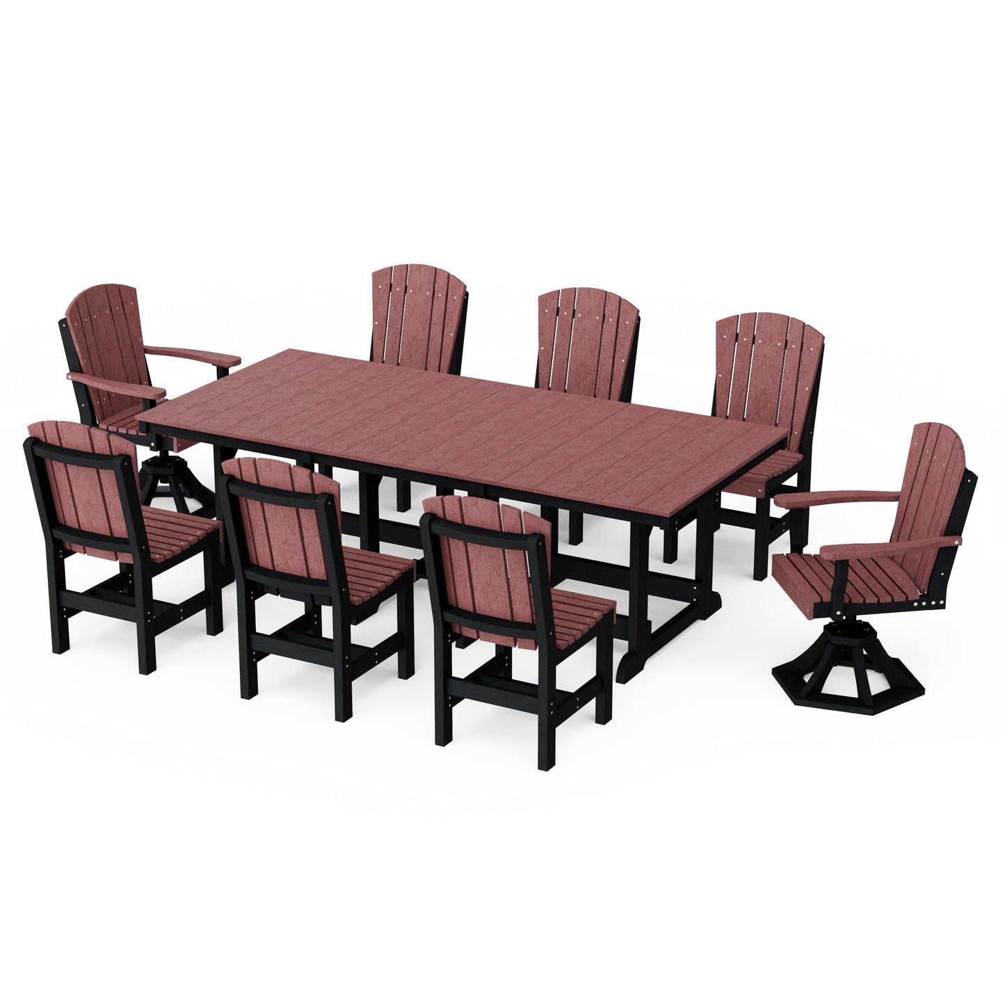 Heritage 9-Piece Dining Set with Swivel Chairs