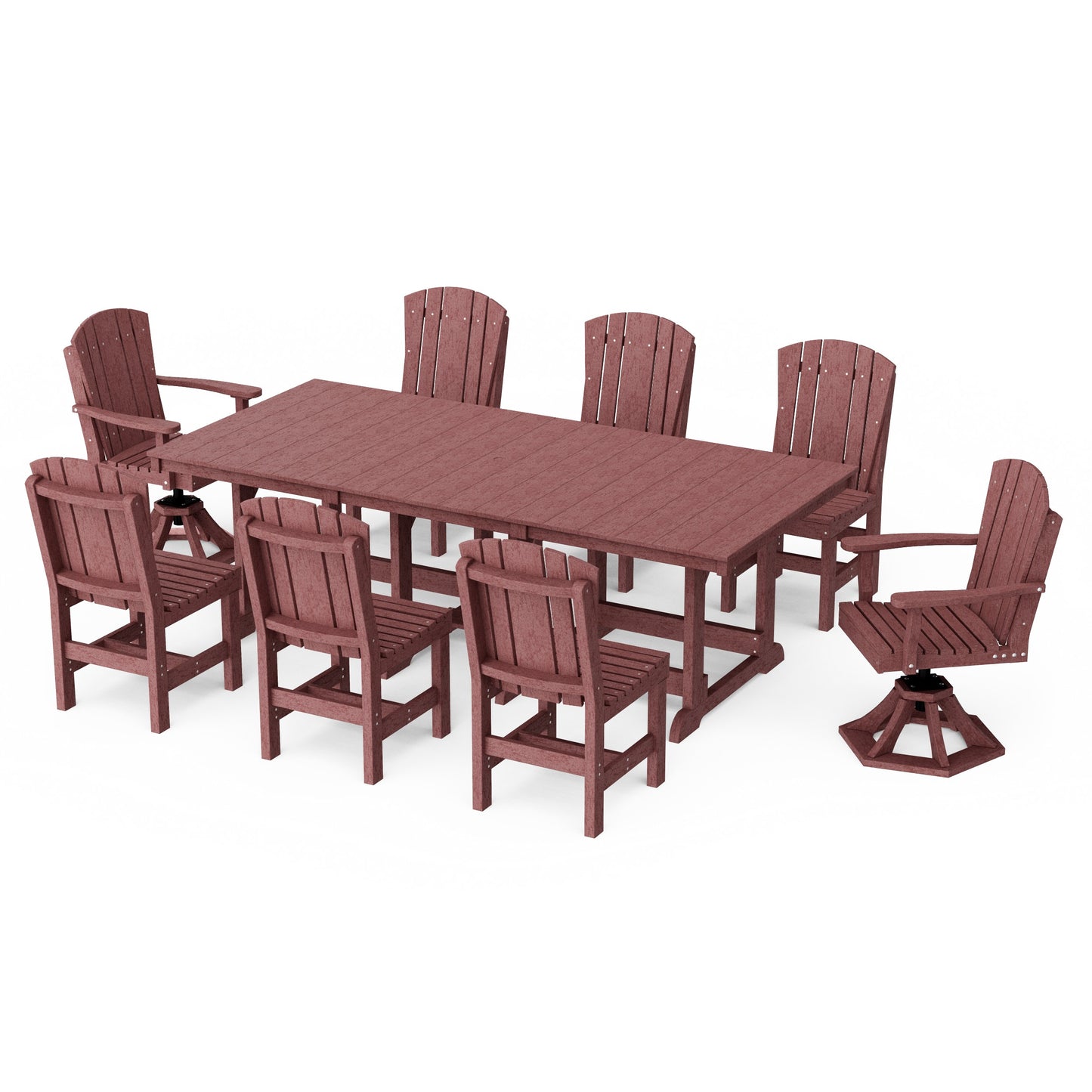 Heritage 9-Piece Dining Set with Swivel Chairs