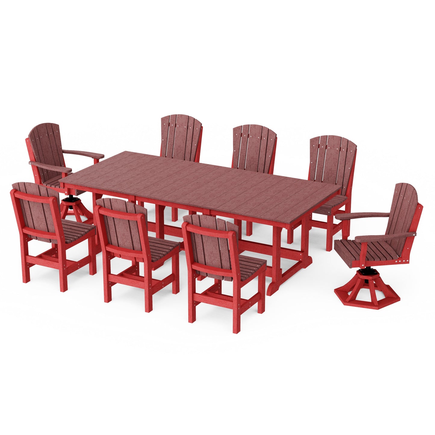Heritage 9-Piece Dining Set with Swivel Chairs