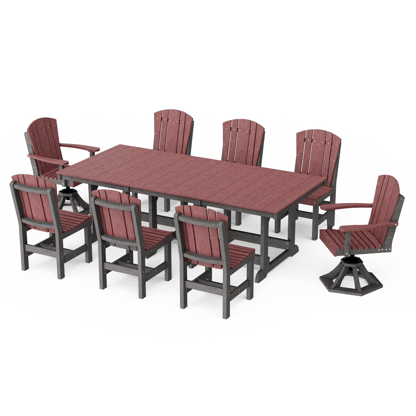 Heritage 9-Piece Dining Set with Swivel Chairs
