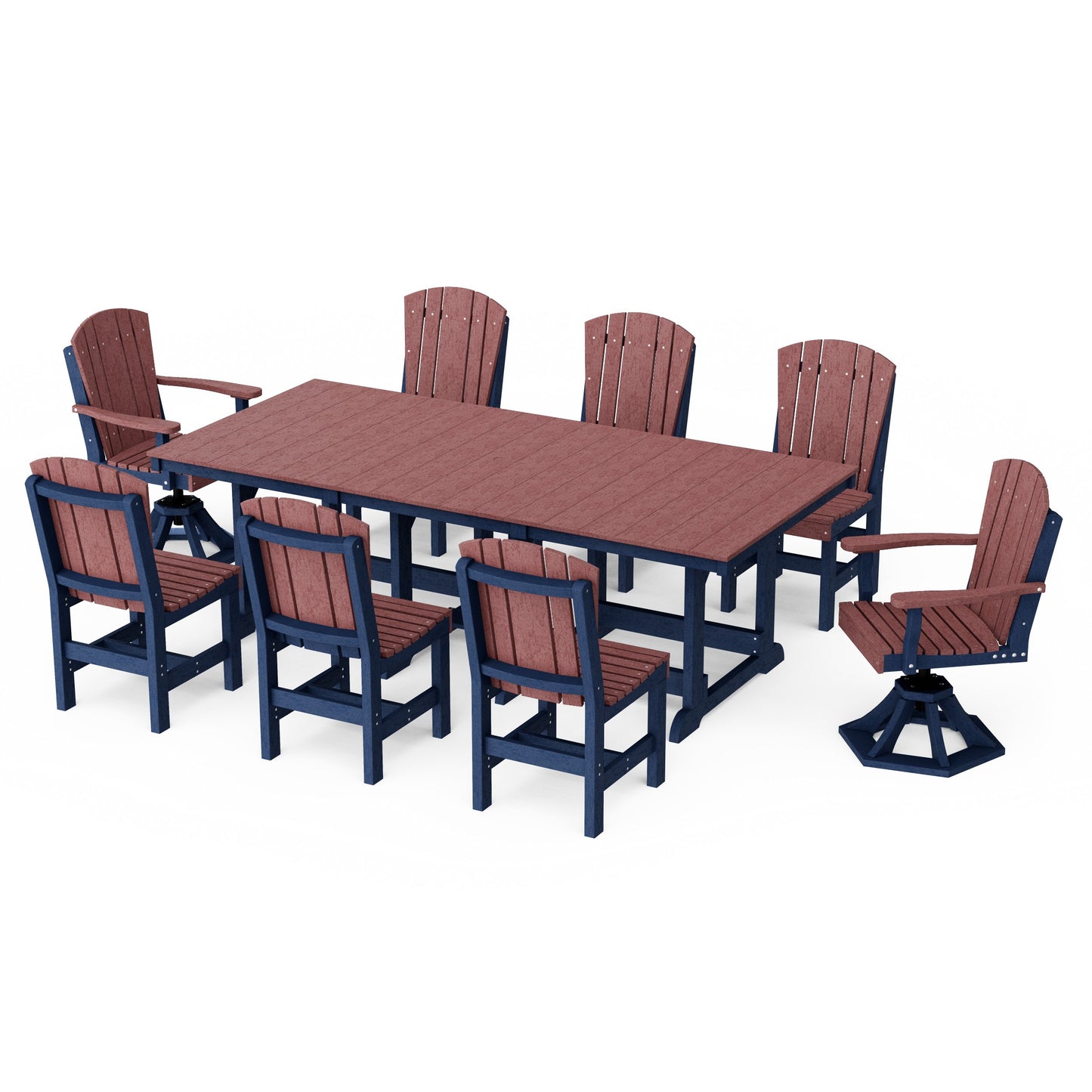 Heritage 9-Piece Dining Set with Swivel Chairs